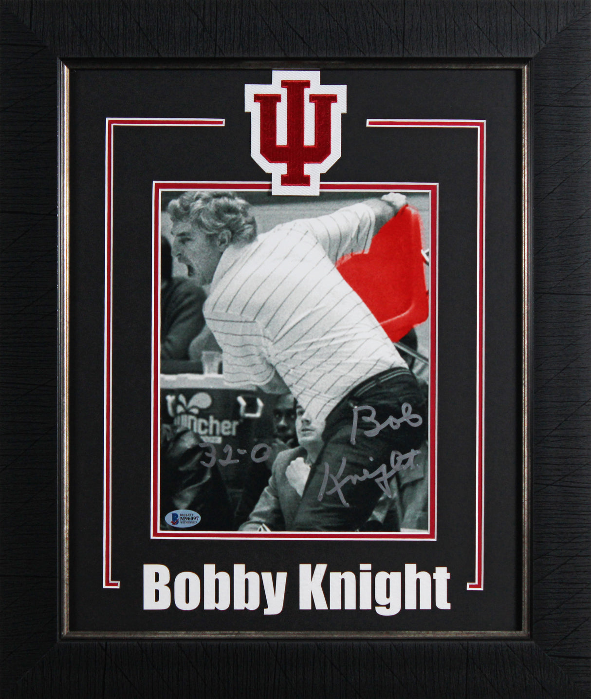 Indiana Bobby Knight "32-0" Authentic Signed 8x10 Framed Photo BAS #M96097