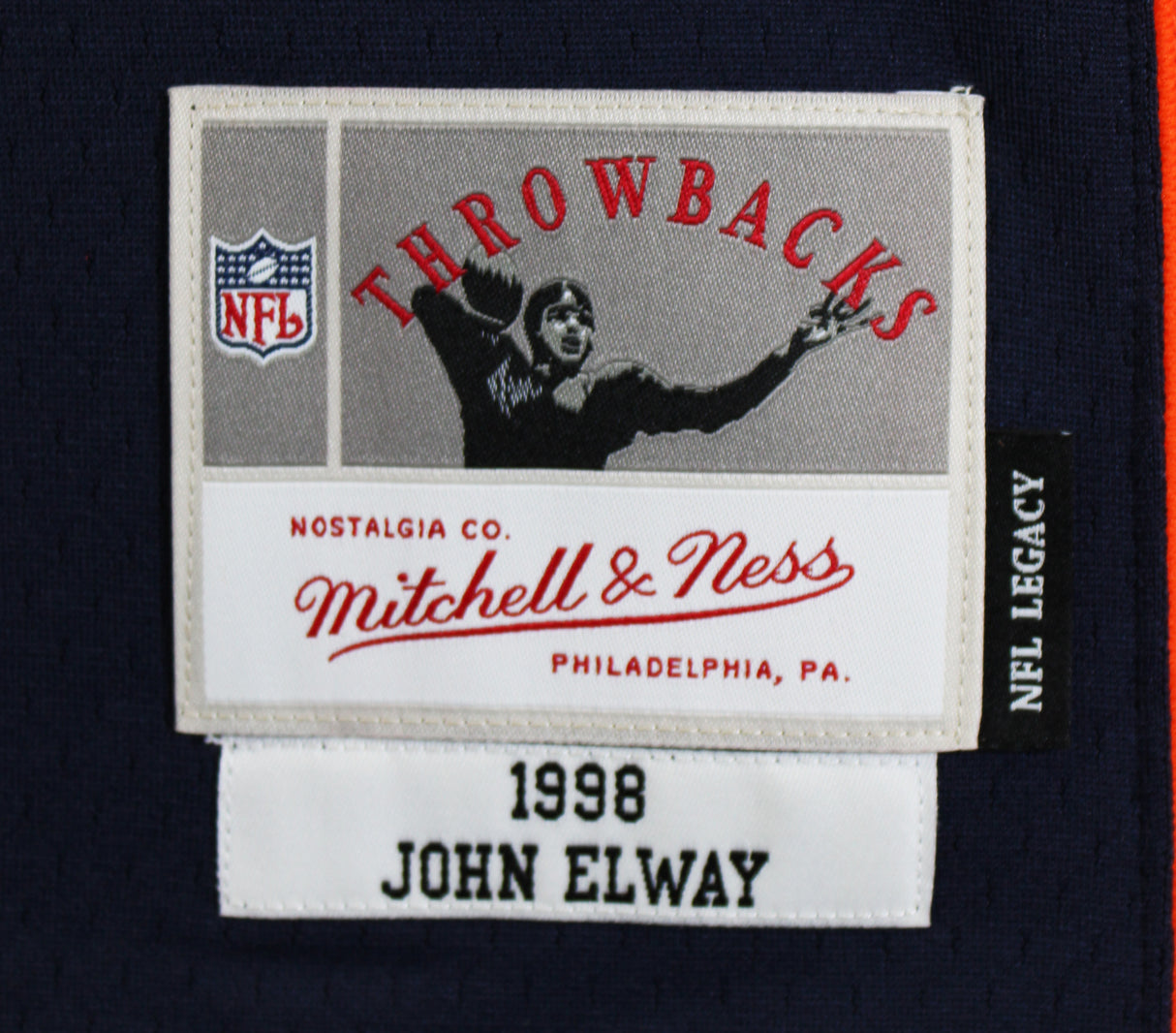 Broncos John Elway Authentic Signed Navy M&N Throwback Jersey BAS Witnessed