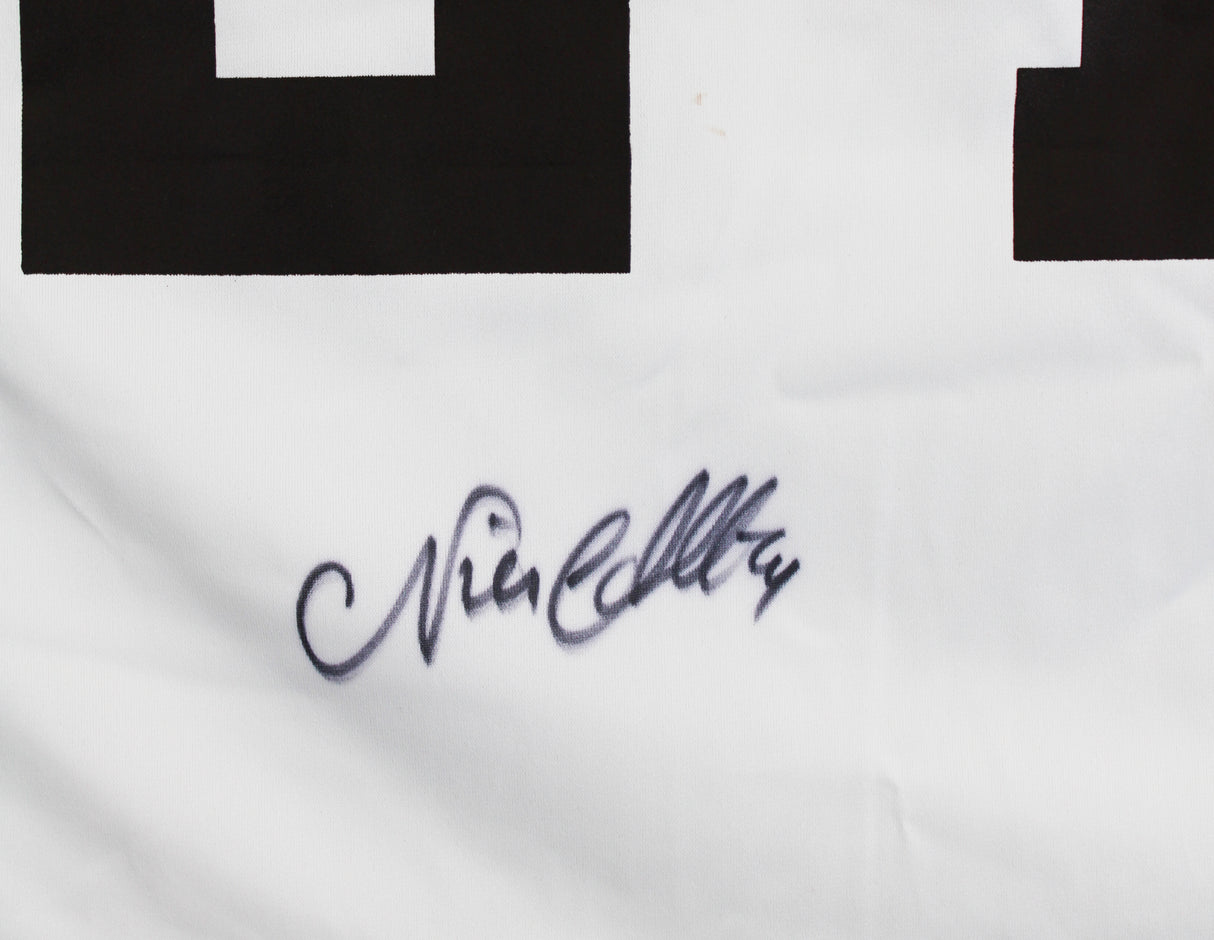 Browns Nick Chubb Authentic Signed White Nike Game Jersey BAS Witness #1W042201