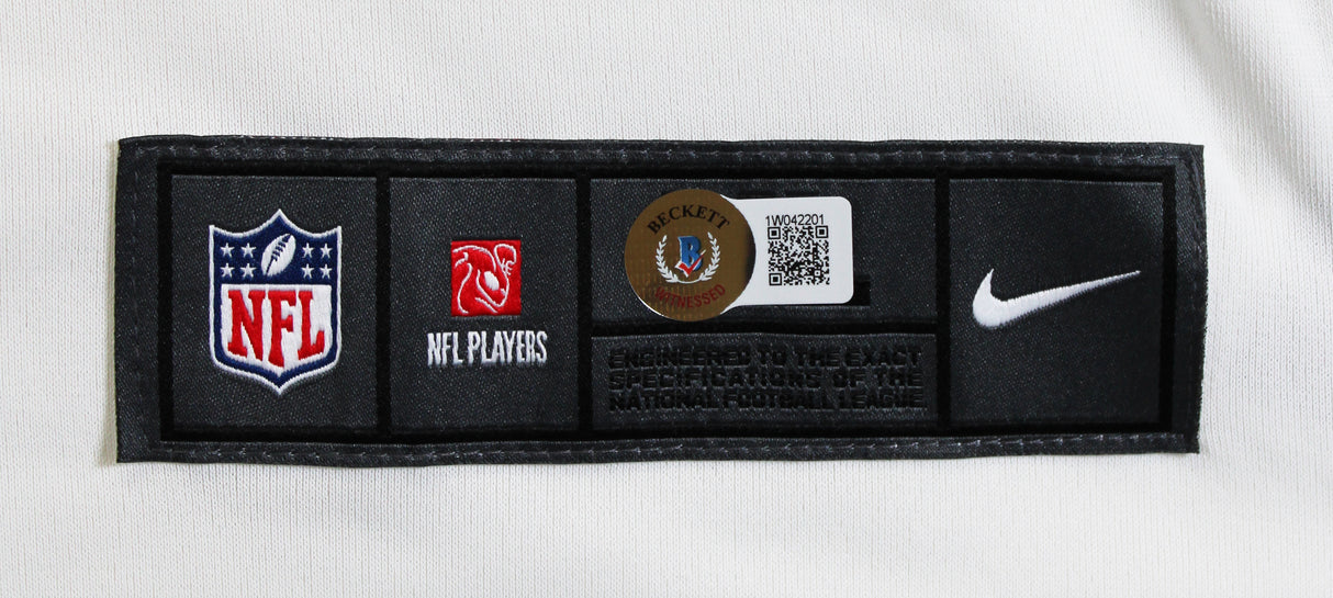 Browns Nick Chubb Authentic Signed White Nike Game Jersey BAS Witness #1W042201