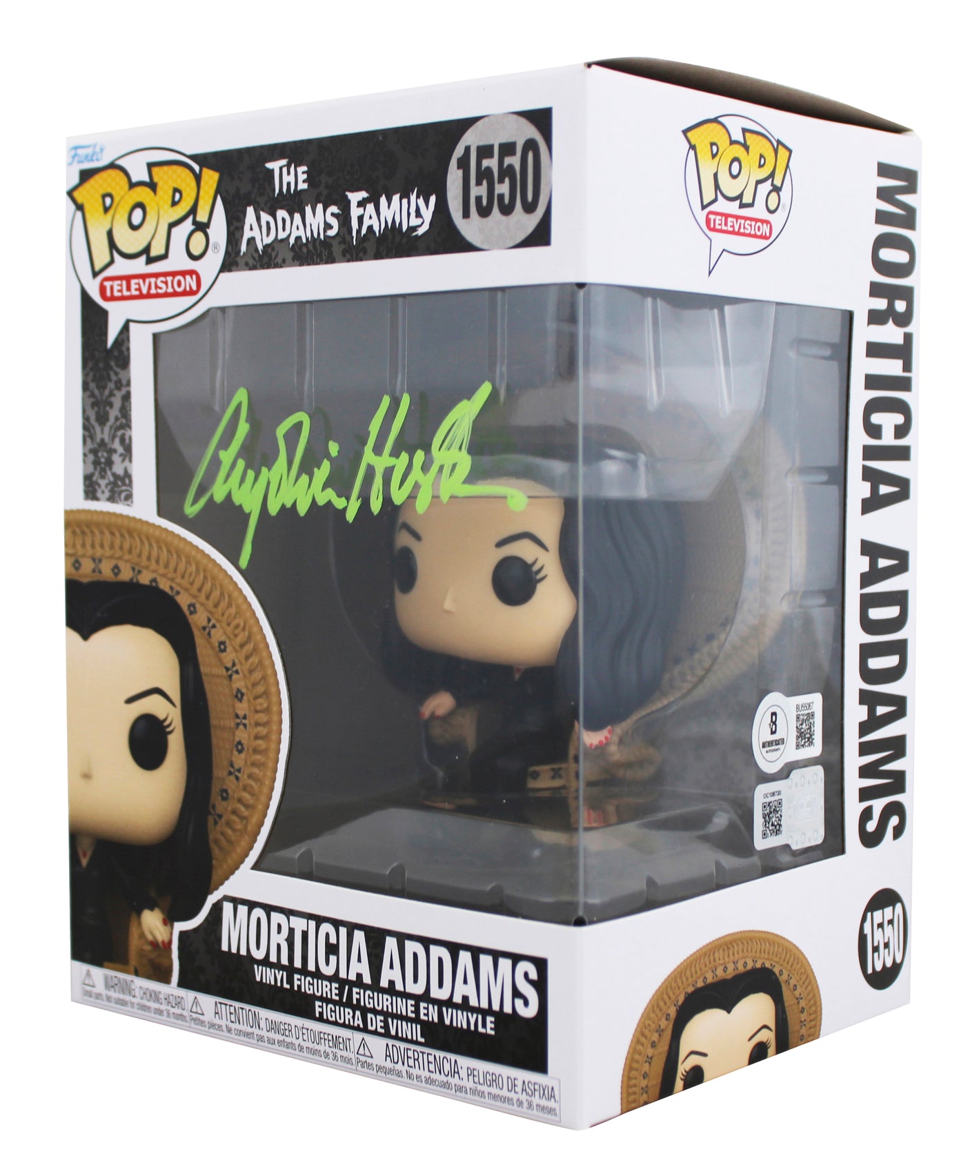 Anjelica Huston Signed Morticia Addams #1550 Funko Pop Vinyl Figure BAS #BU55067
