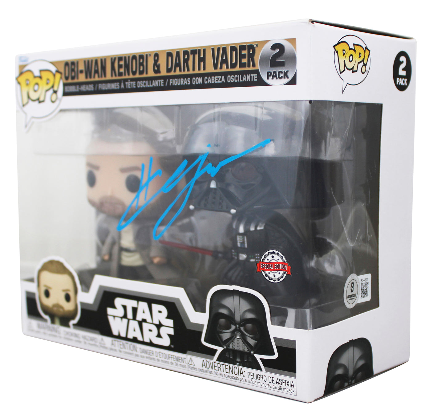 Hayden Christiansen Star Wars Signed 2 Pack Funko Pop Vinyl Figure BAS #BQ44801