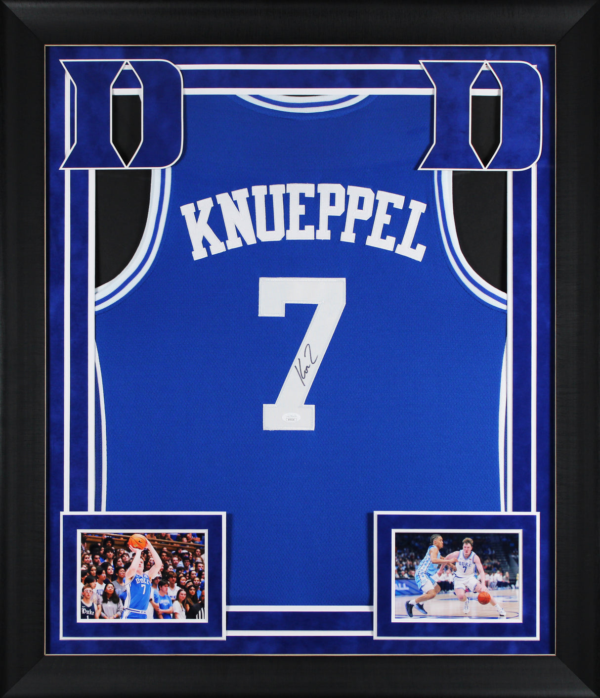 Duke Kon Knueppel Authentic Signed Blue Pro Style Framed Jersey Autographed JSA