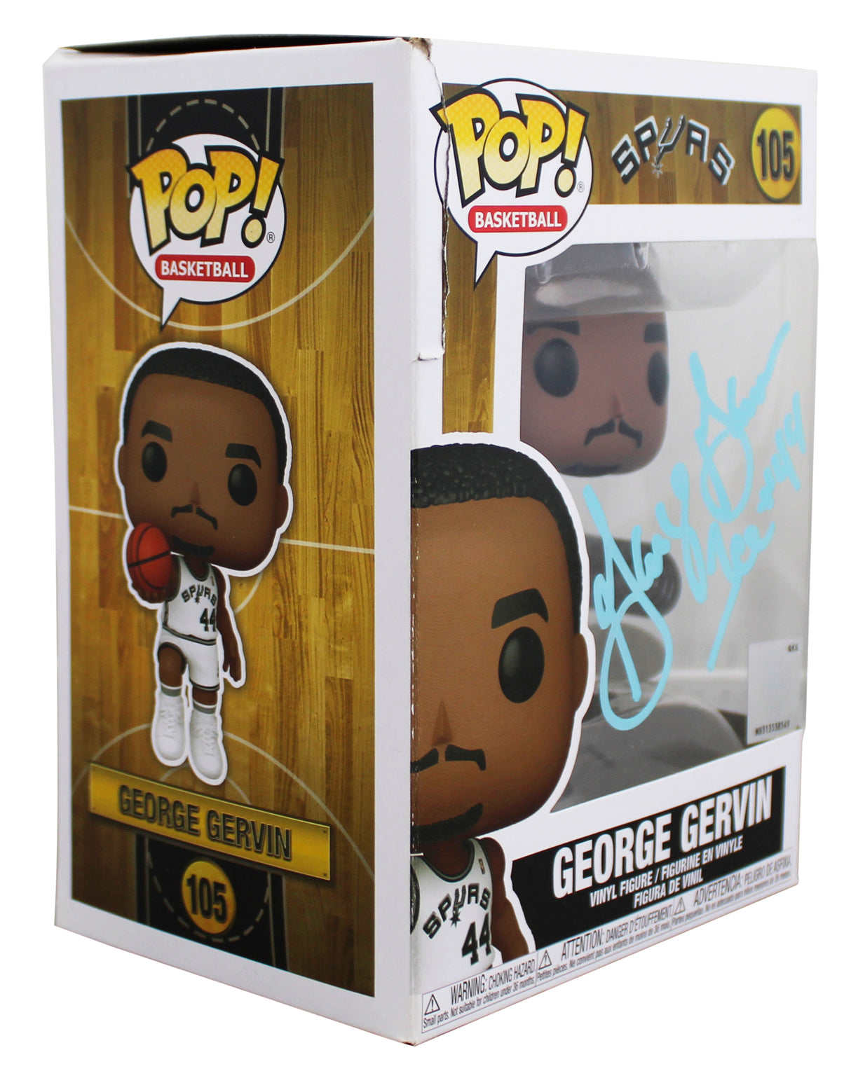Spurs George Gervin Authentic Signed #105 Funko Pop Vinyl Figure BAS #BY103580