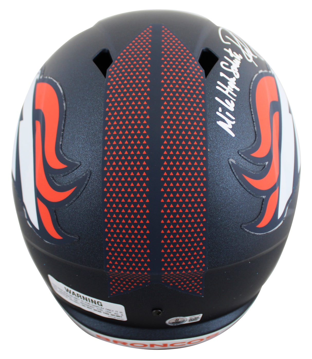 Broncos Rod Smith "MHS" Signed Full Size Speed Rep Helmet W/ Case BAS Witnessed