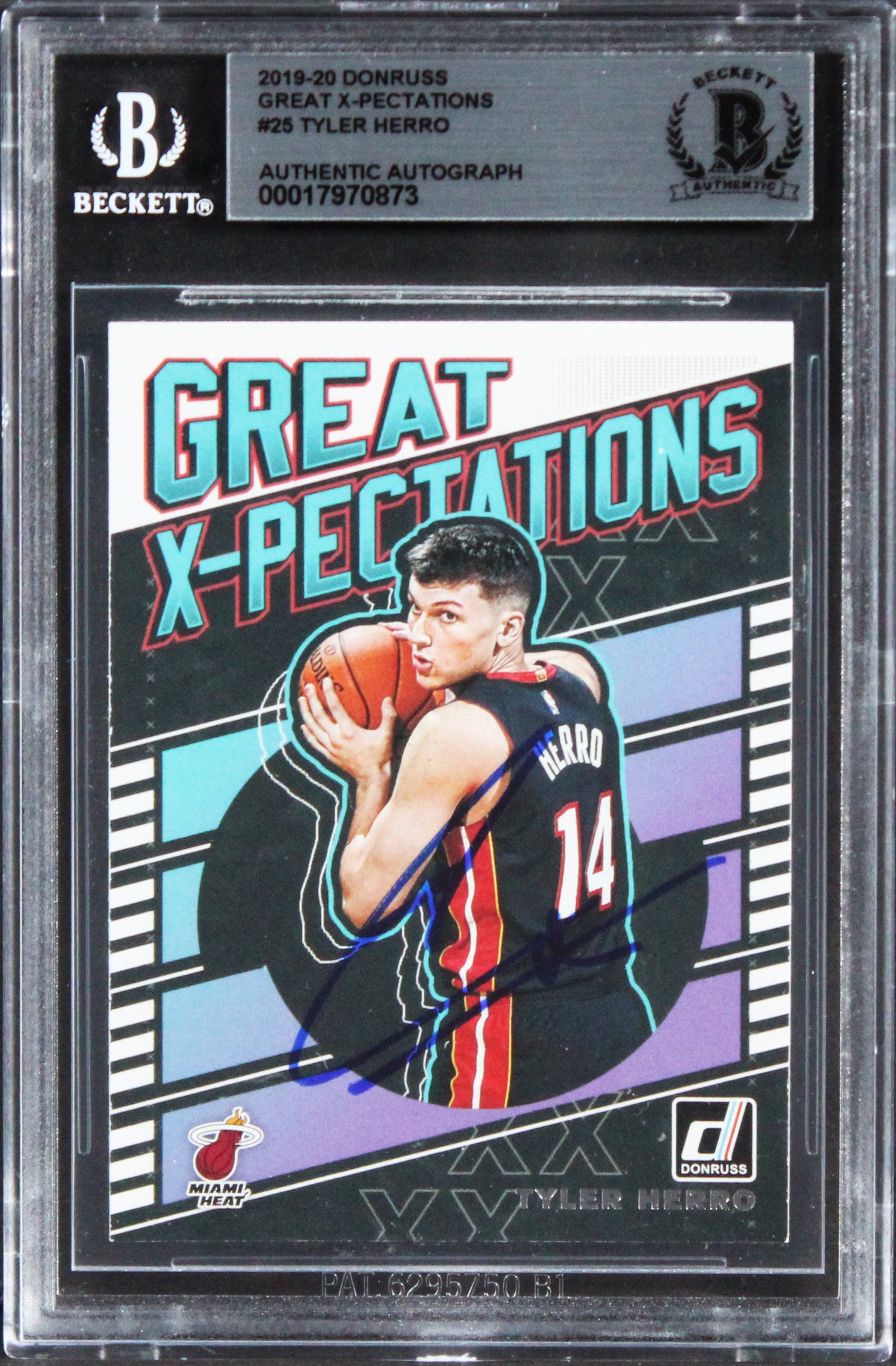 Heat Tyler Herro Signed 2019 Donruss Great X-Pectations #25 Rookie Card BAS Slab