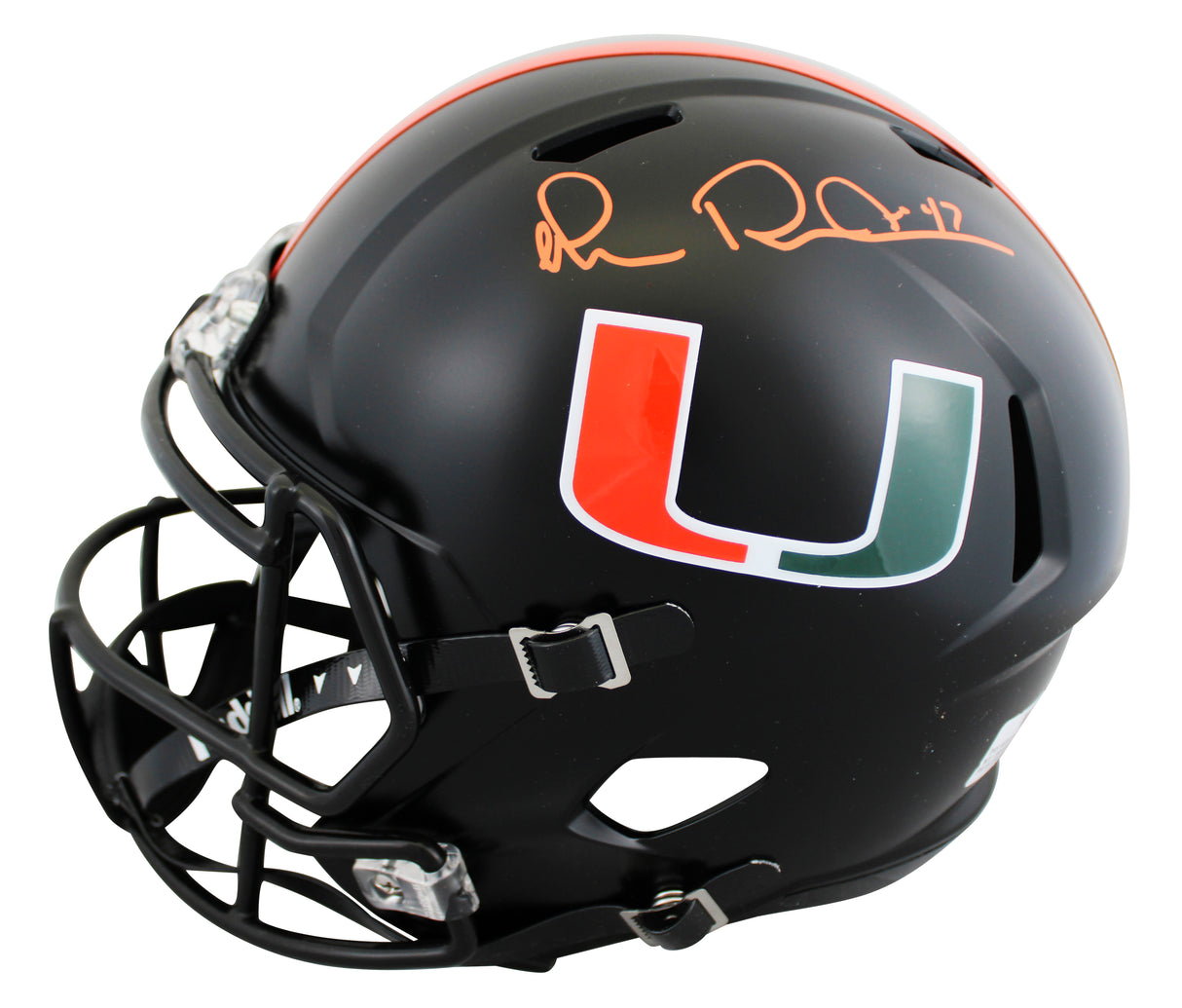 Miami Michael Irvin Signed Twice Alt Black F/S Speed Rep Helmet BAS #BW38853