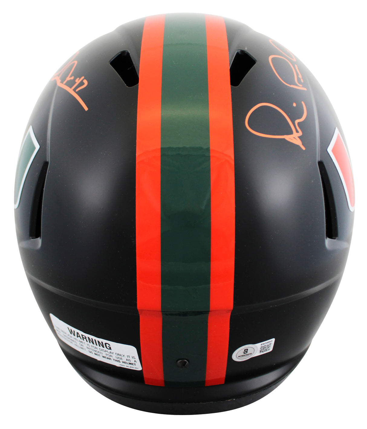 Miami Michael Irvin Signed Twice Alt Black F/S Speed Rep Helmet BAS #BW38853