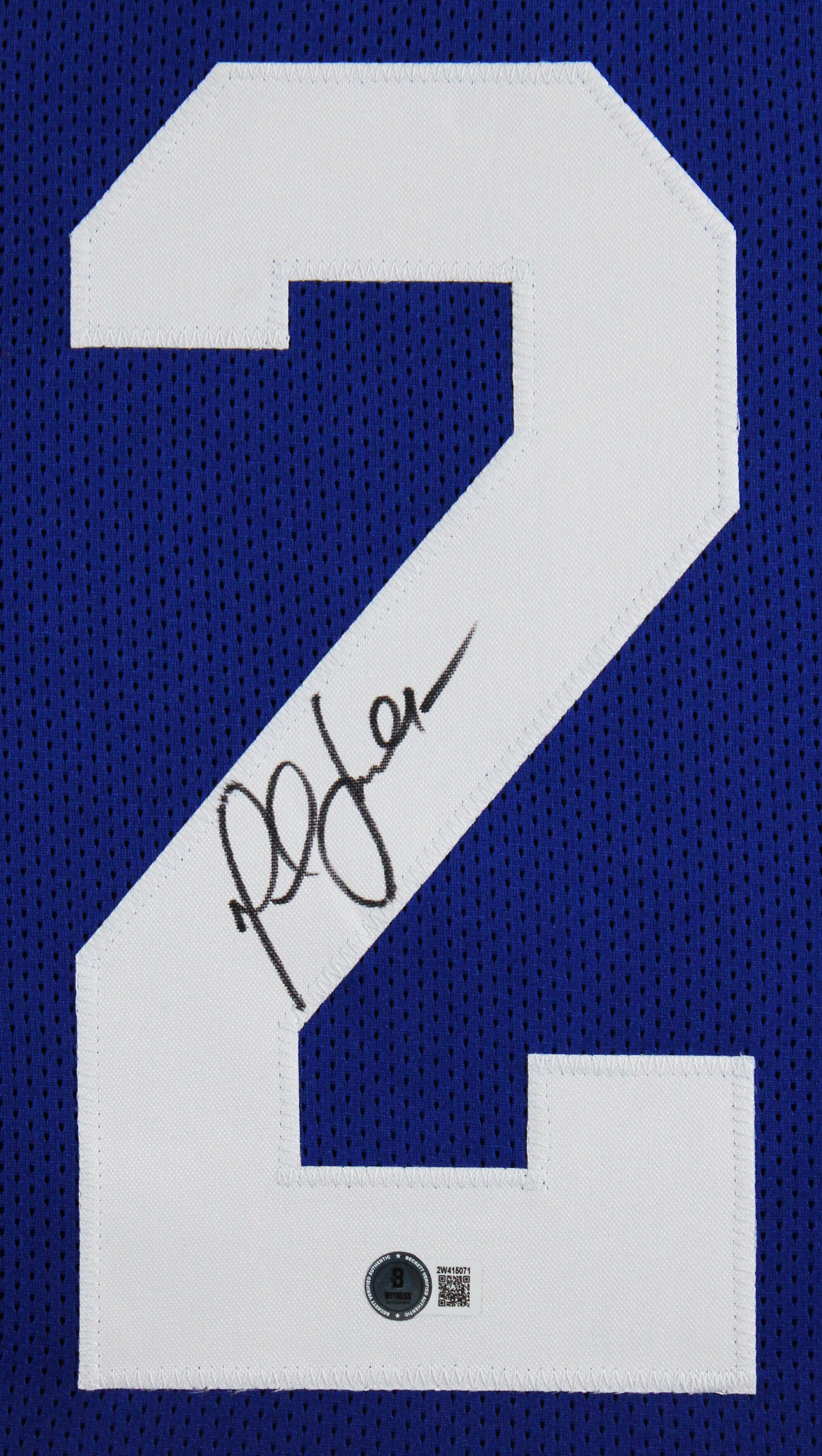 Marshall Faulk Authentic Signed Blue Pro Style Framed Jersey BAS Witnessed