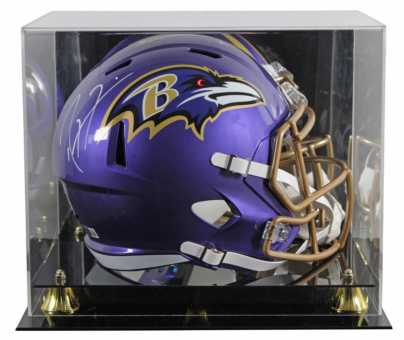 Ravens Ray Lewis Signed Flash Full Size Speed Rep Helmet W/ Case BAS Witnessed