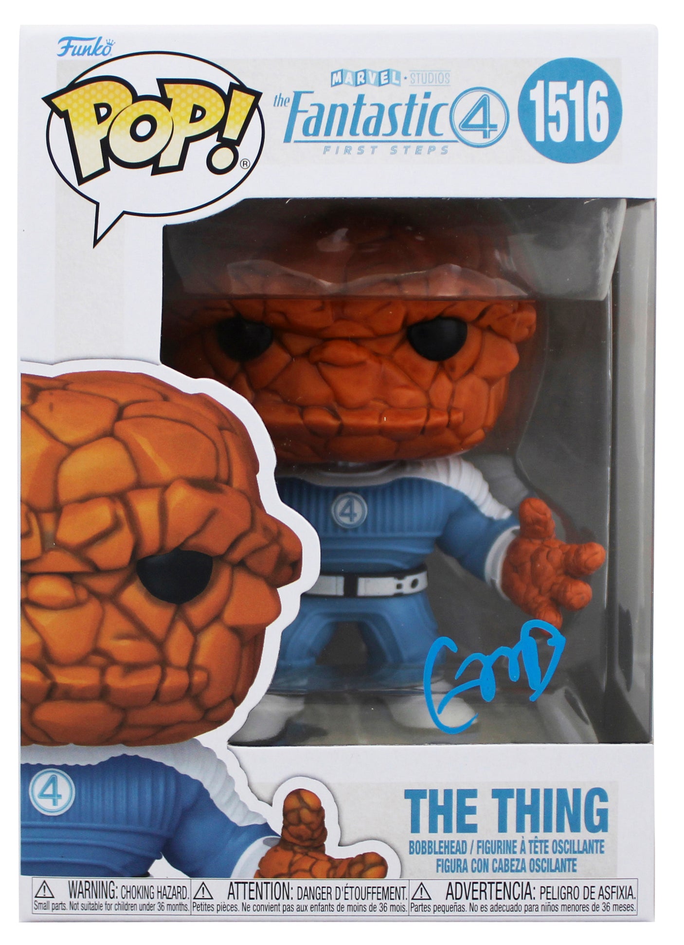 Ebon Moss-Bachrach Fantastic Four Signed The Thing Funko Pop Vinyl Figure BAS
