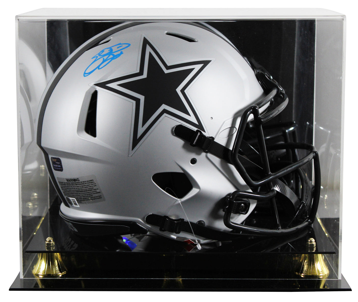 Cowboys Emmitt Smith Signed Rave Full Size Speed Proline Helmet w/ Case BAS Wit