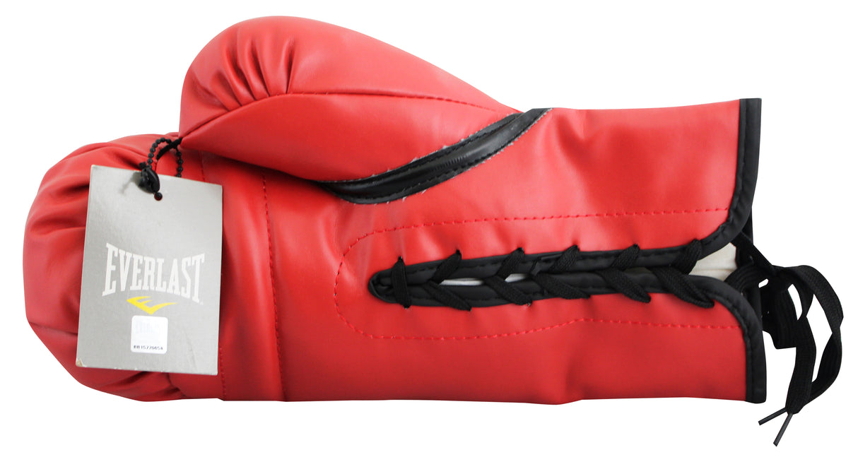 Riddick Bowe Authentic Signed Right Hand Red Everlast Boxing Glove BAS #BY031097