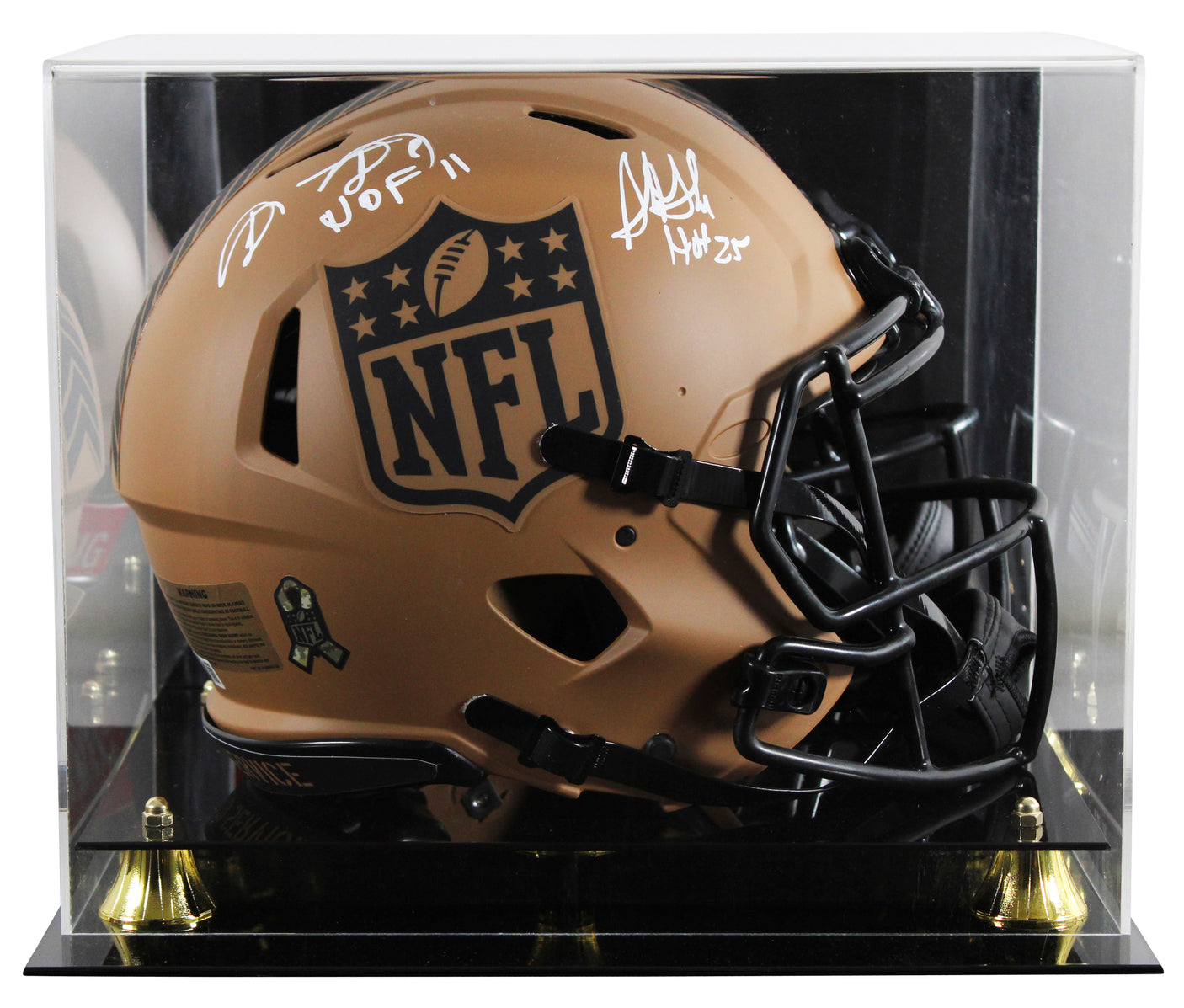 Shannon & Sterling Sharpe Signed STS II F/S Speed Proline Helmet W/ Case BAS W