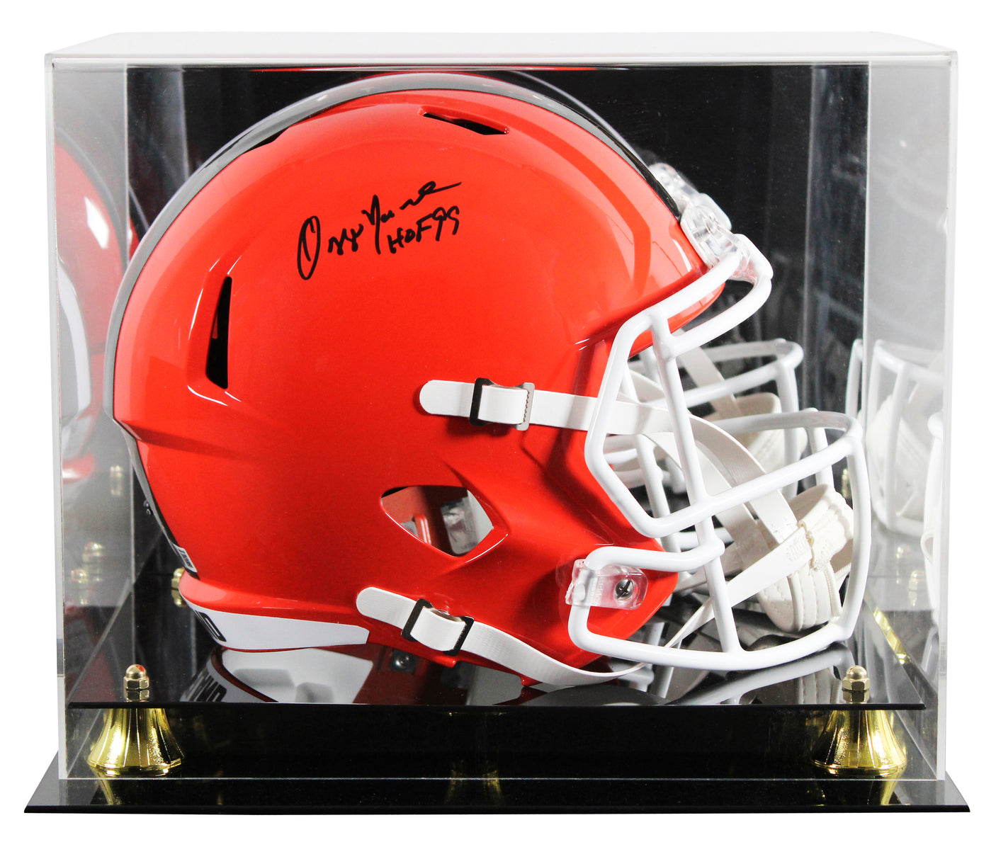 Browns Ozzie Newsome "HOF 99" Signed 2024 F/S Speed Rep Helmet W/ Case BAS Wit