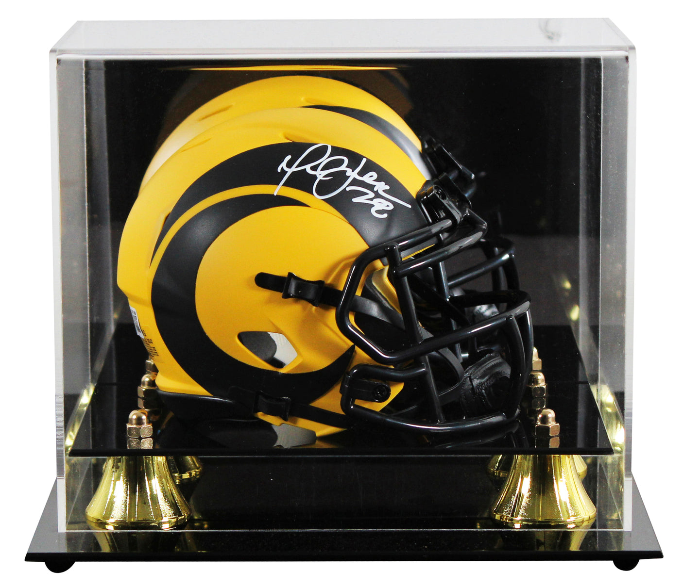 Rams Marshall Faulk Authentic Signed Rave Speed Mini Helmet W/ Case BAS Witness