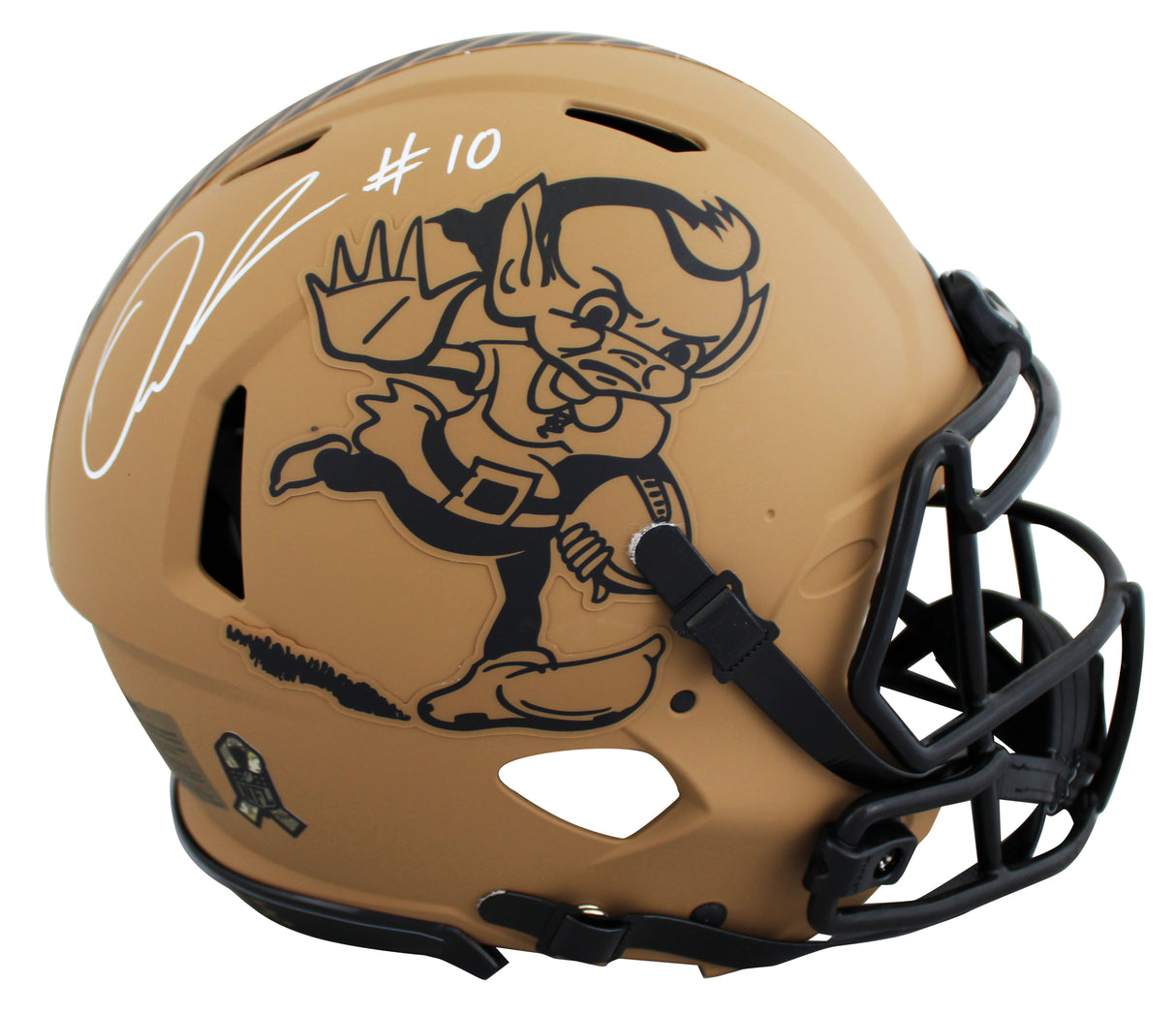 Browns Quinshon Judkins Signed STS II Full Size Speed Proline Helmet BAS Witness