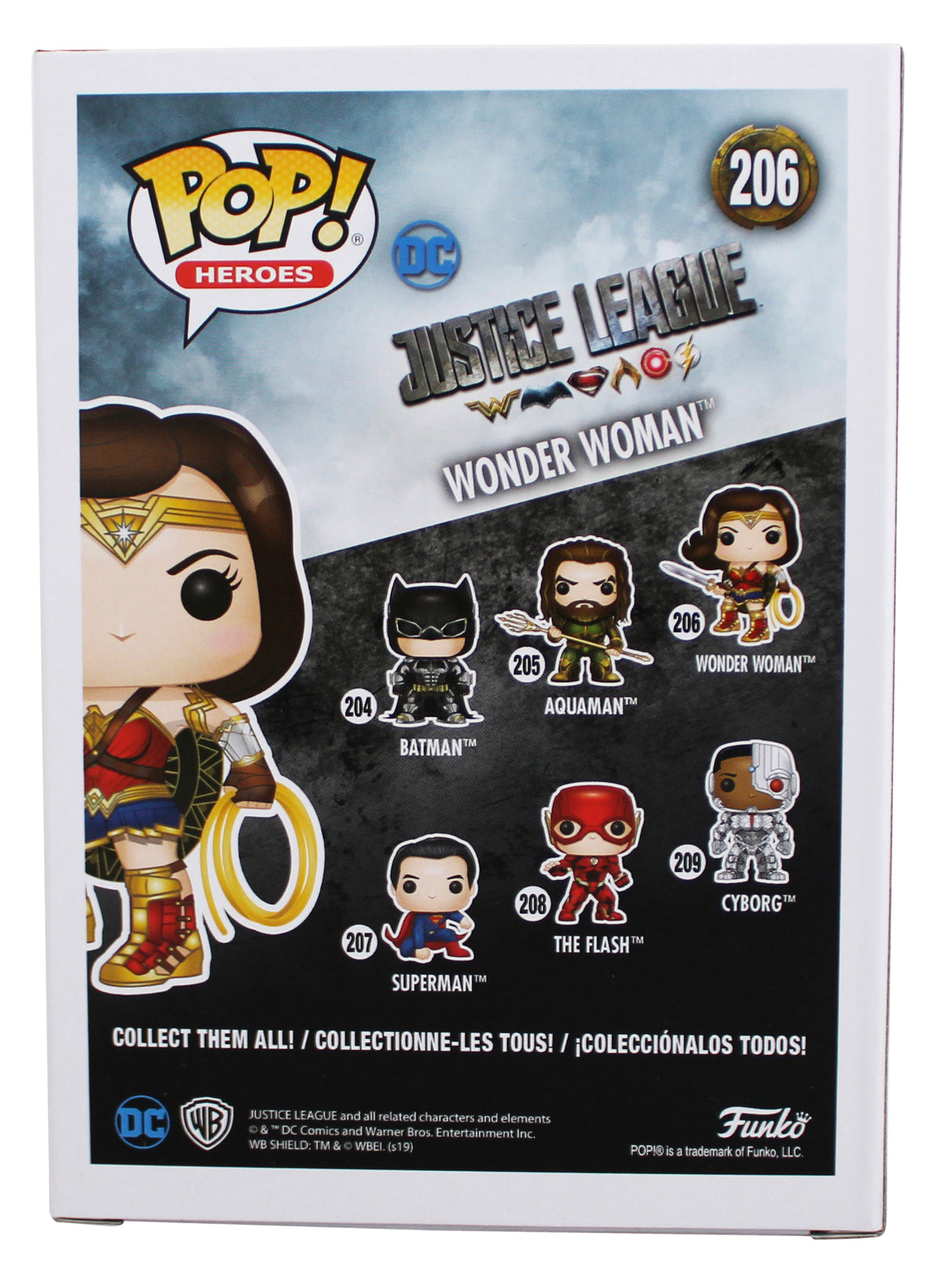 Gal Gadot Justice League Signed Wonder Woman #206 Funko Pop Vinyl Figure BAS