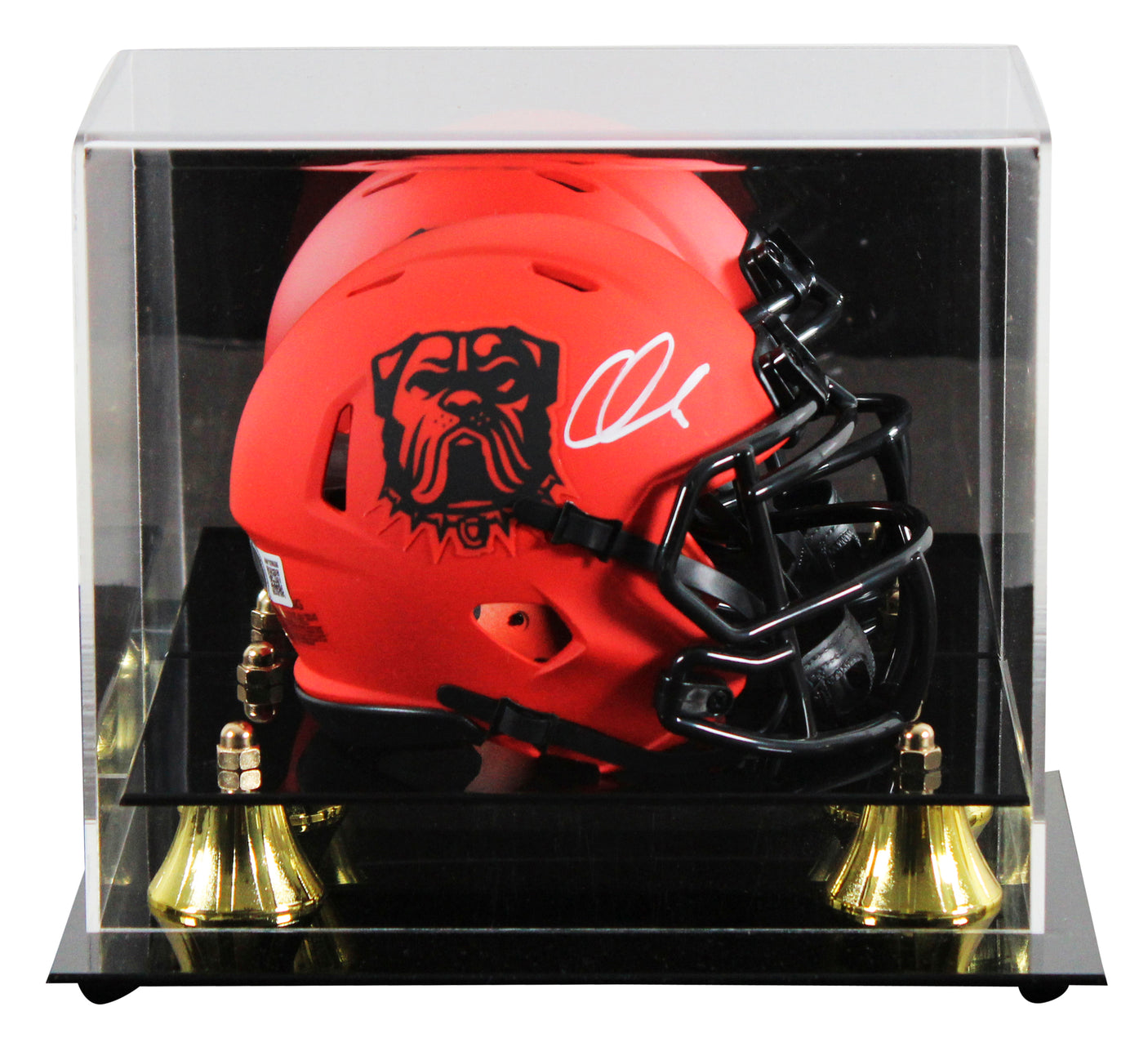 Browns Quinshon Judkins Signed Rave Speed Mini Helmet W/ Case BAS Witnessed