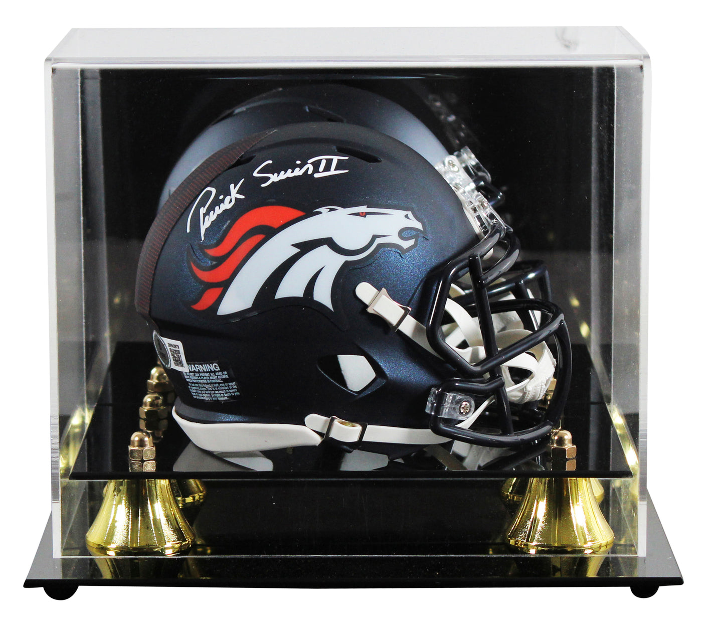 Broncos Patrick Surtain II Signed Speed Mini Helmet W/ Case BAS Witnessed