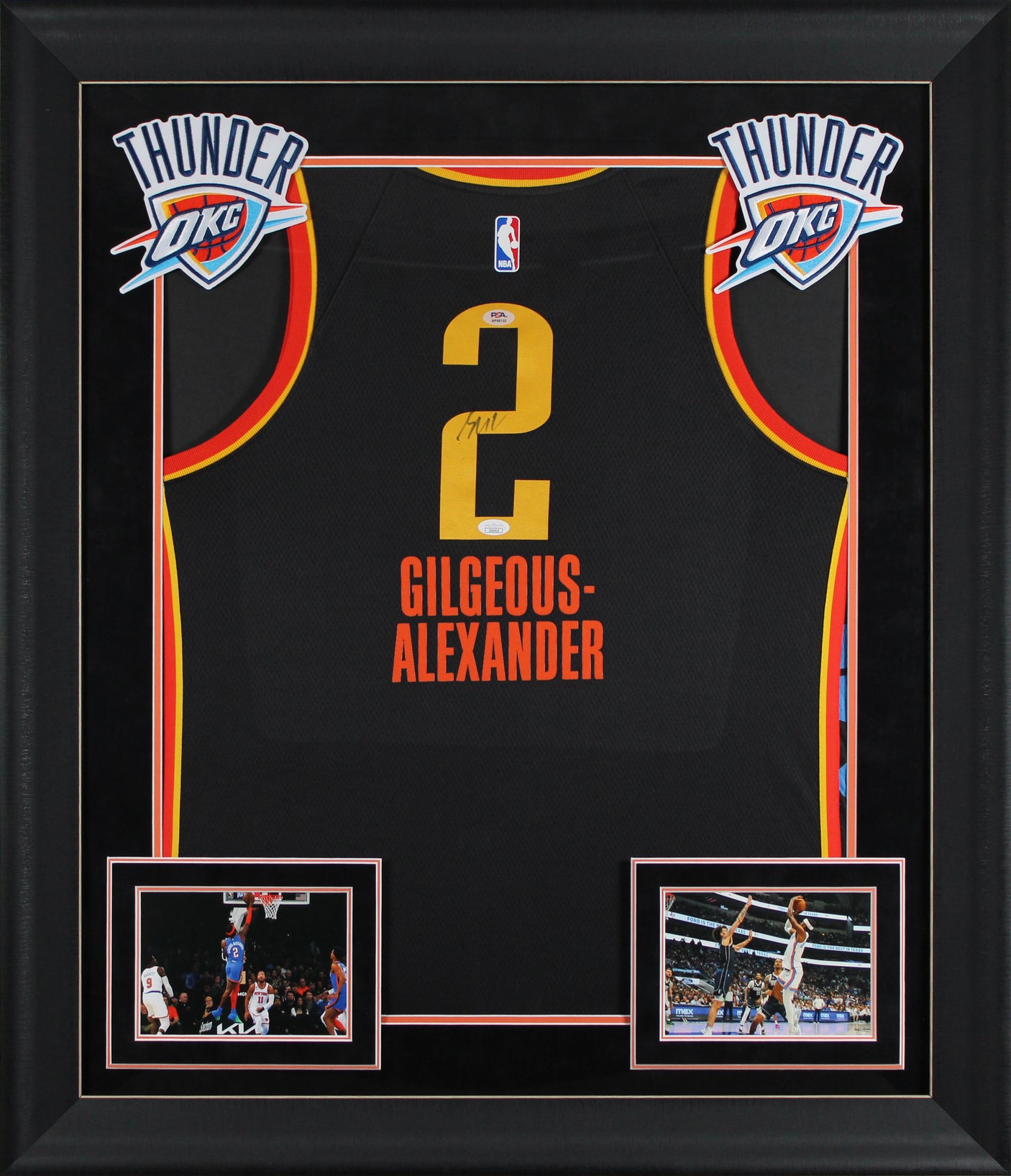 Shai Gilgeous-Alexander Signed Black Nike Swingman Framed Jersey PSA #AP56132
