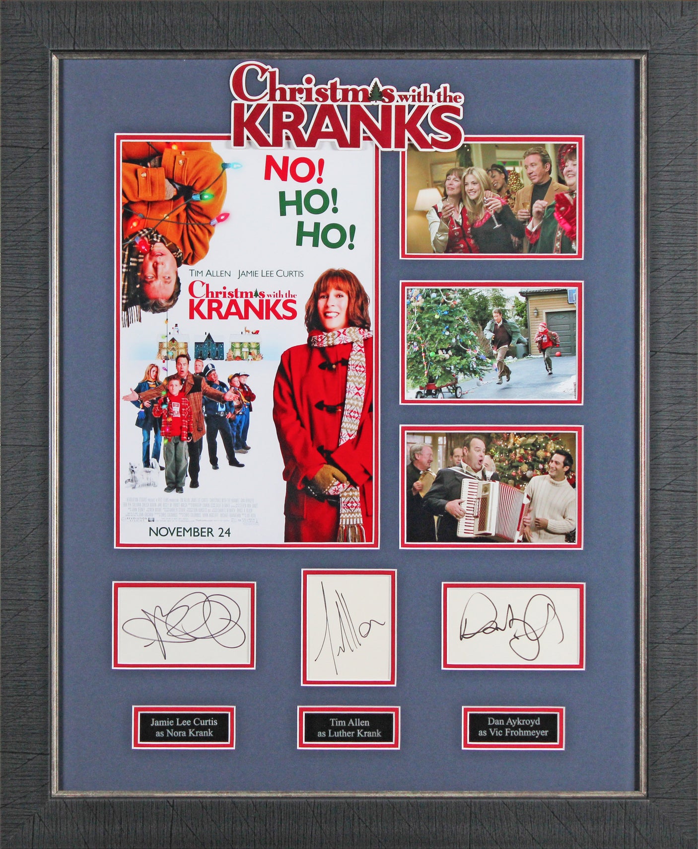 Christmas With The Kranks (3) Allen, Curtis & Aykroyd Signed Framed Display BAS