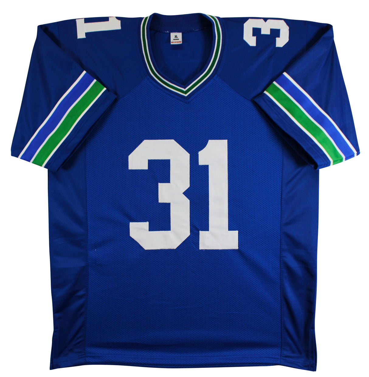 Kam Chancellor Authentic Signed Blue Throwback Pro Style Jersey BAS Witnessed