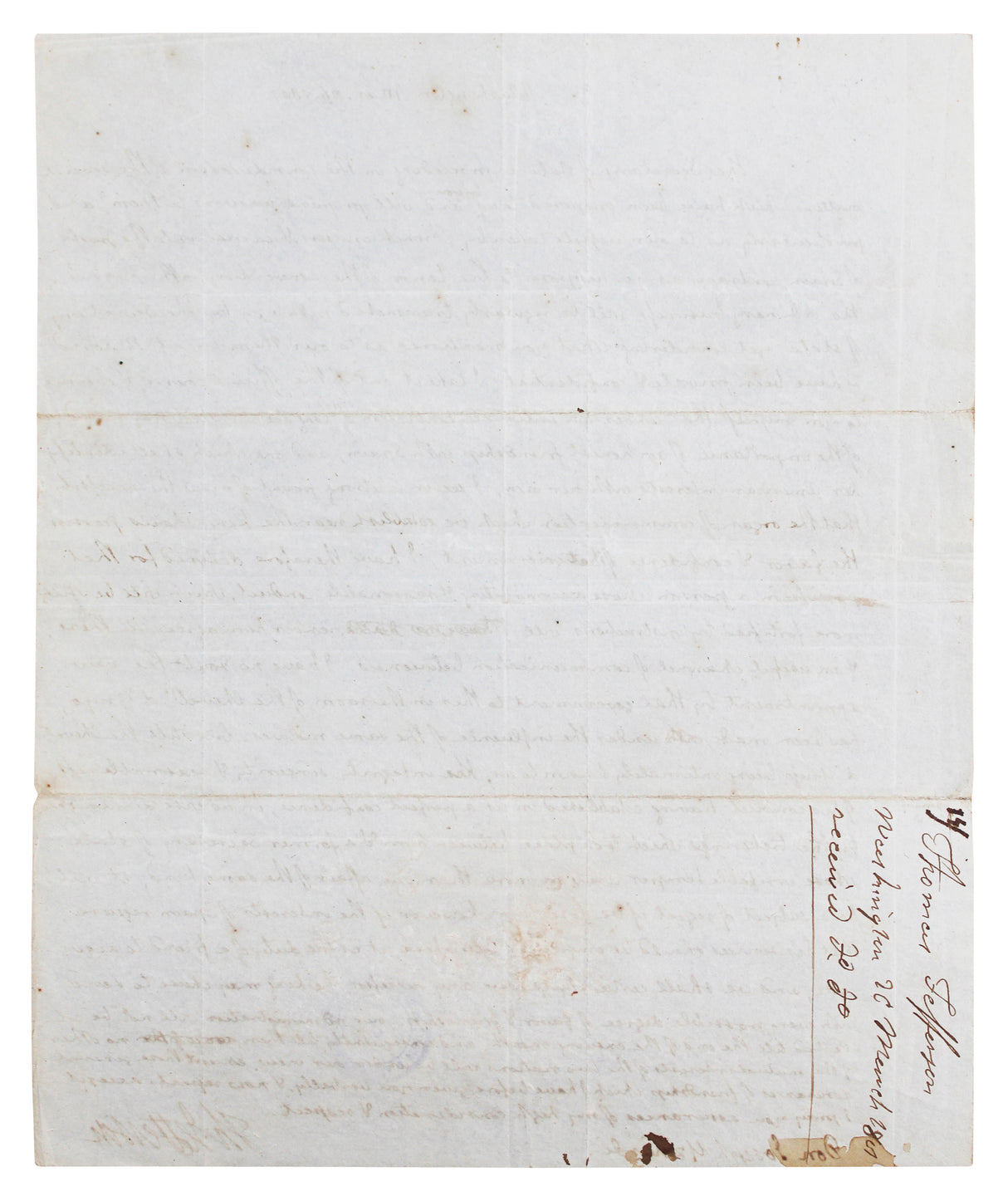 Thomas Jefferson Authentic Signed 8.25x10 1783 Handwritten Letter BAS #AG010015