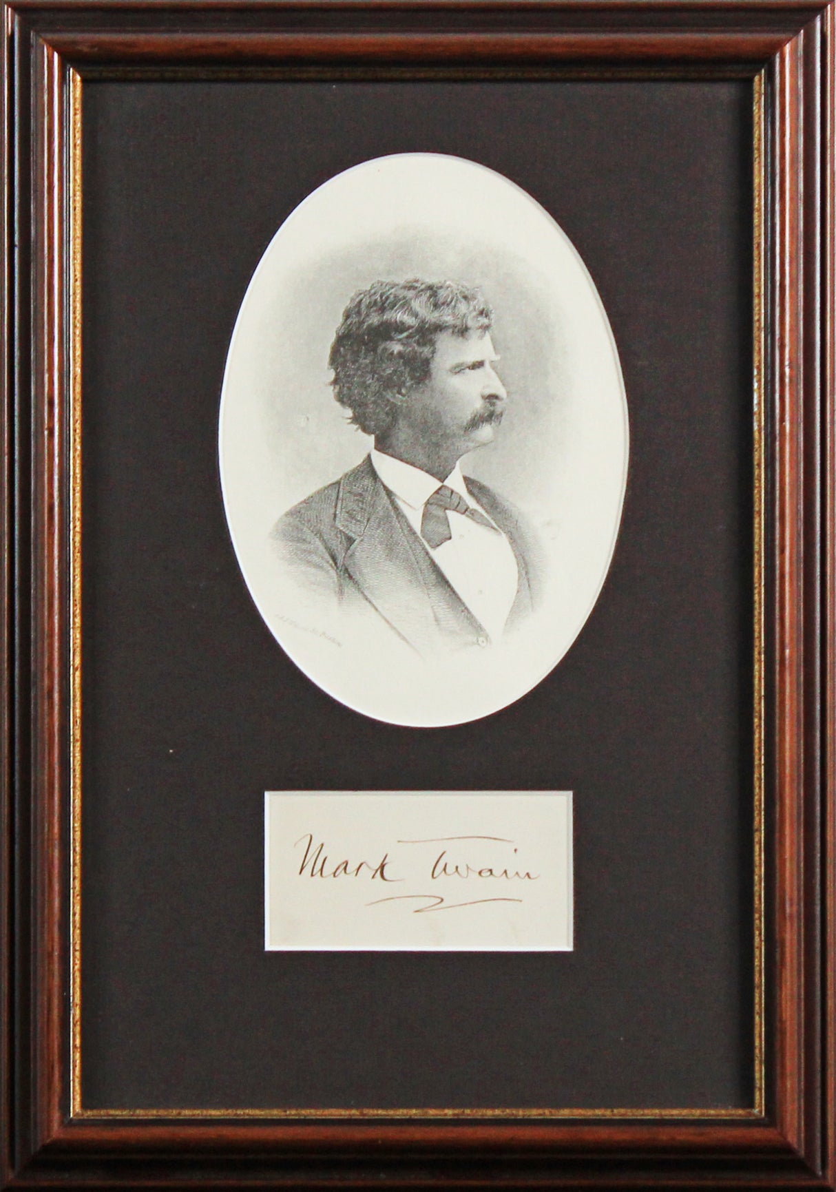 Samuel Clemens Mark Twain Authentic Signed 1.5x3 Cut Signature BAS #AG010055