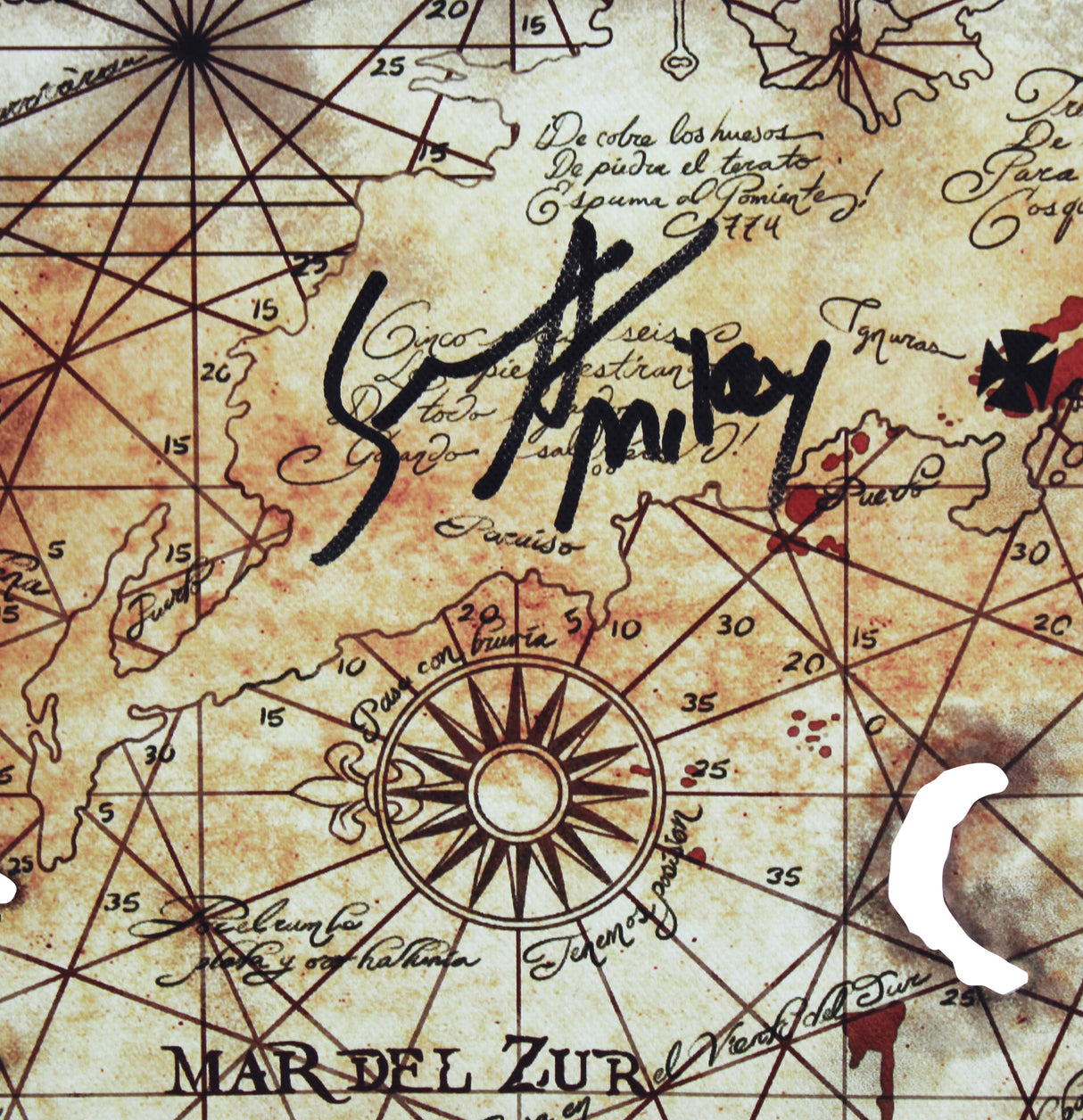 Sean Astin The Goonies "Mikey" Authentic Signed 11x19 Horizontal Canvas Map BAS