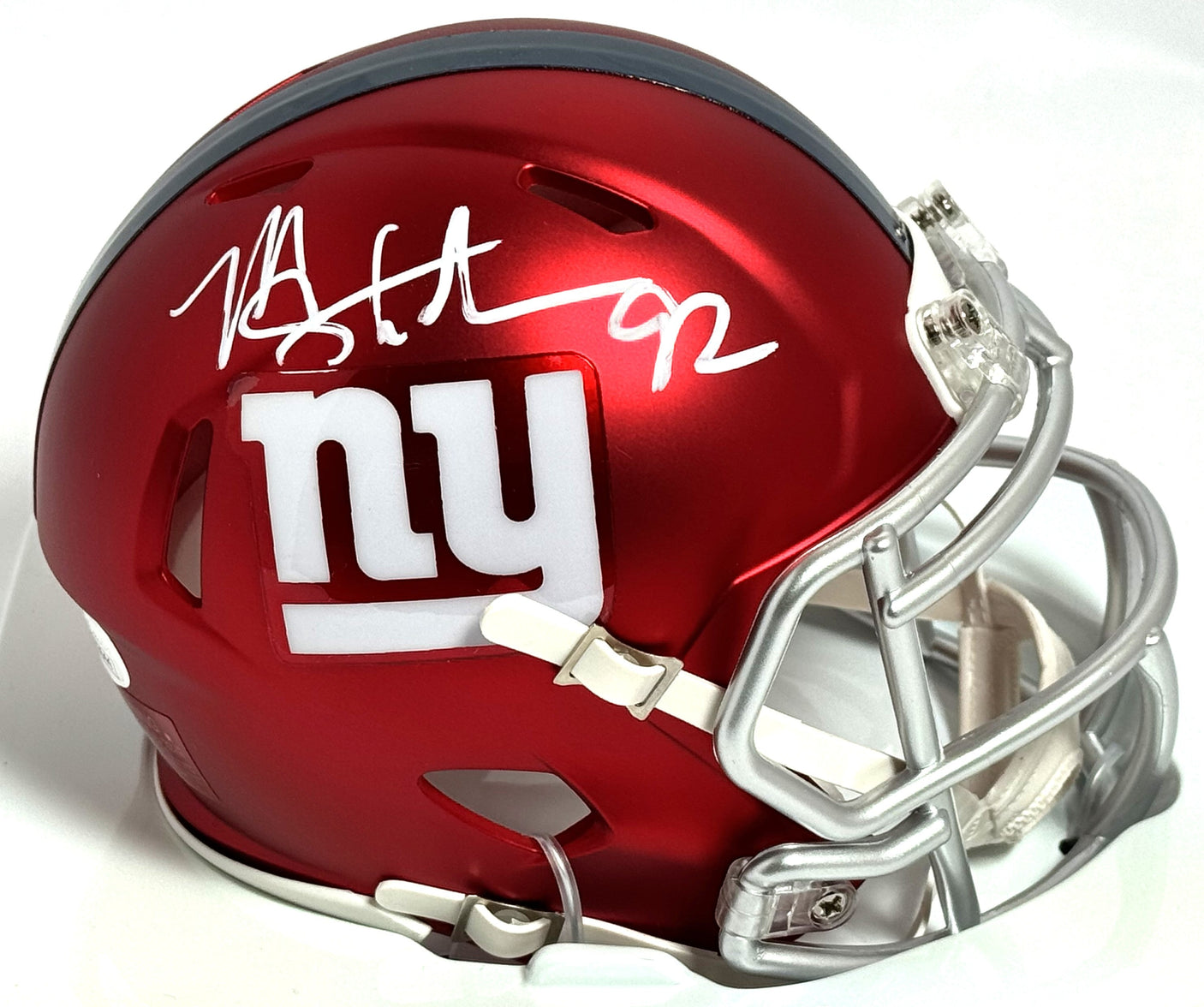 Michael Strahan Signed Giants Blaze Speed Mini Helmet - JSA *White