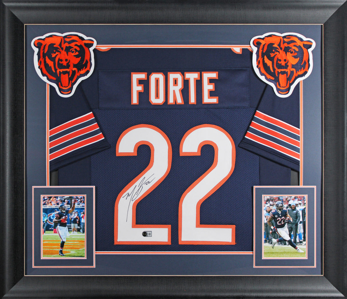 Matt Forte Authentic Signed Navy Pro Style Framed Jersey BAS Witnessed