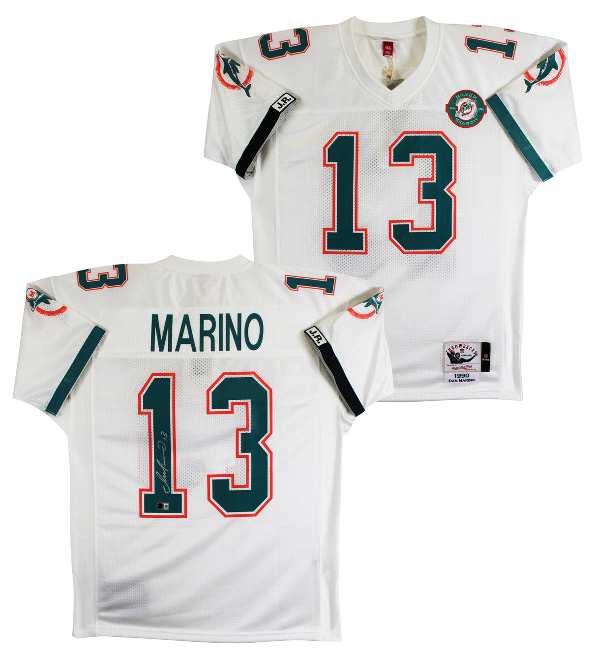 Dolphins Dan Marino Signed White 1990 TB M&N Authentic Jersey BAS #BY031302