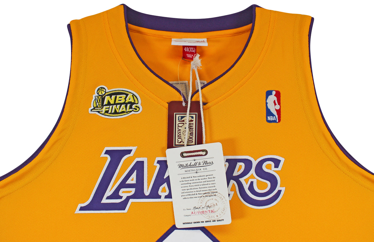 Lakers Kobe Bryant Signed Yellow M&N 2000-01 HWC Authentic Jersey PSA #B11730