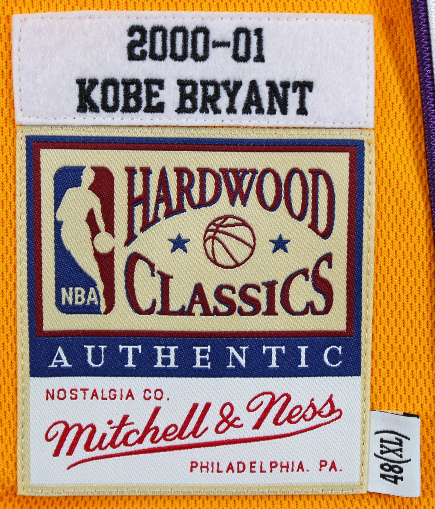 Lakers Kobe Bryant Signed Yellow M&N 2000-01 HWC Authentic Jersey PSA #B11730