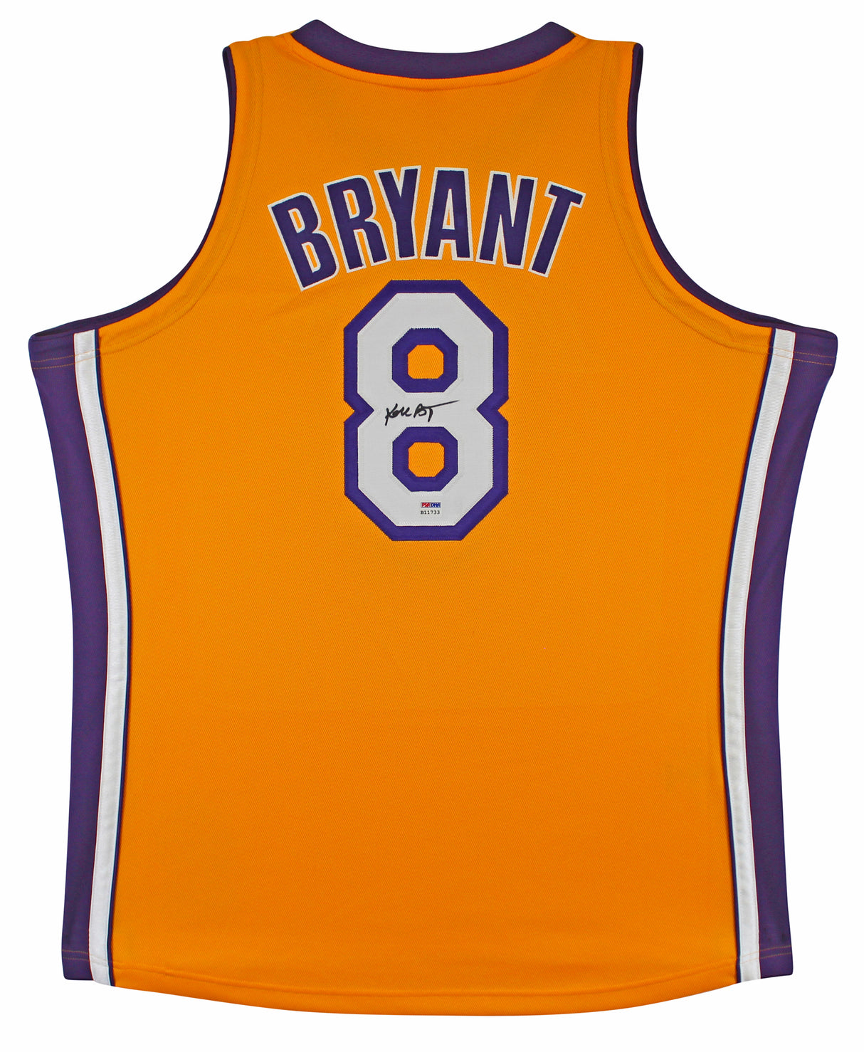 Lakers Kobe Bryant Signed Yellow M&N 2000-01 HWC Authentic Jersey PSA #B11733