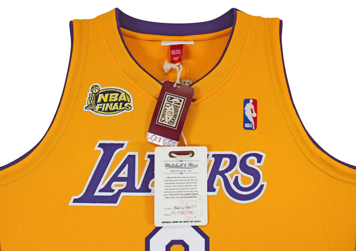 Lakers Kobe Bryant Signed Yellow M&N 2000-01 HWC Authentic Jersey PSA #B11733