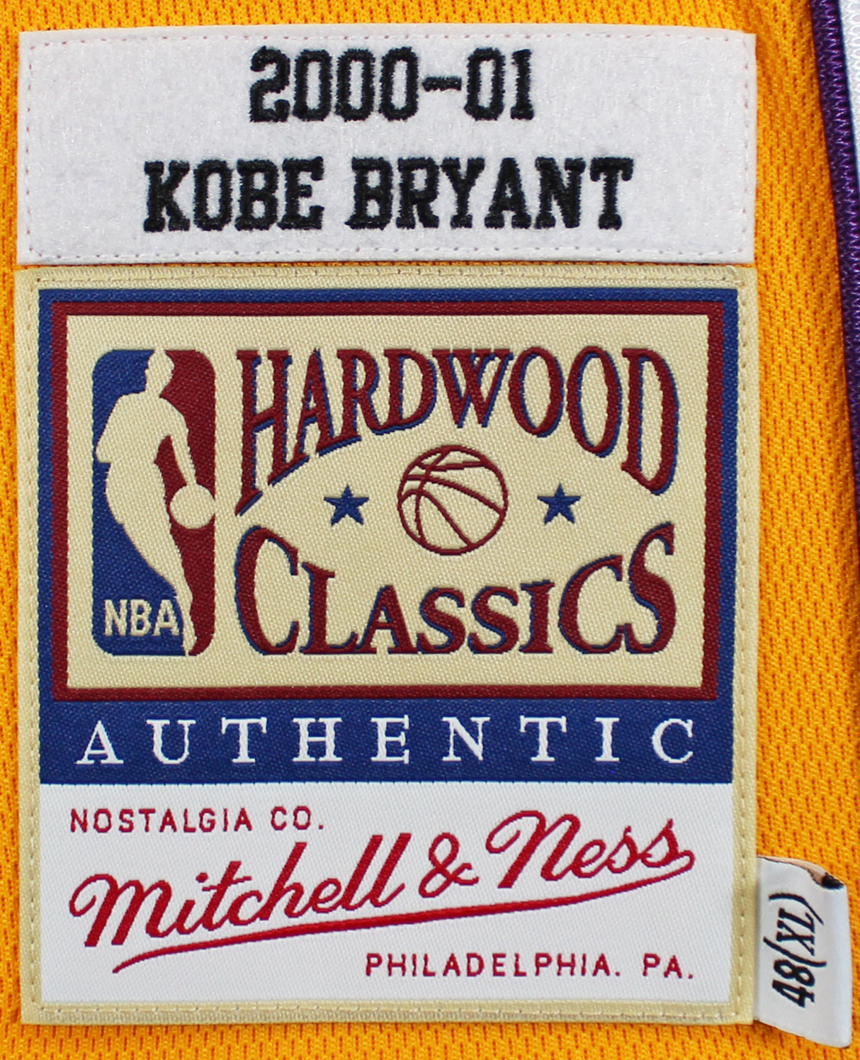 Lakers Kobe Bryant Signed Yellow M&N 2000-01 HWC Authentic Jersey PSA #B11733