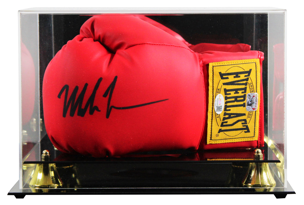Mike Tyson Signed Left Hand Red Everlast Boxing Glove W/ Case JSA Witness