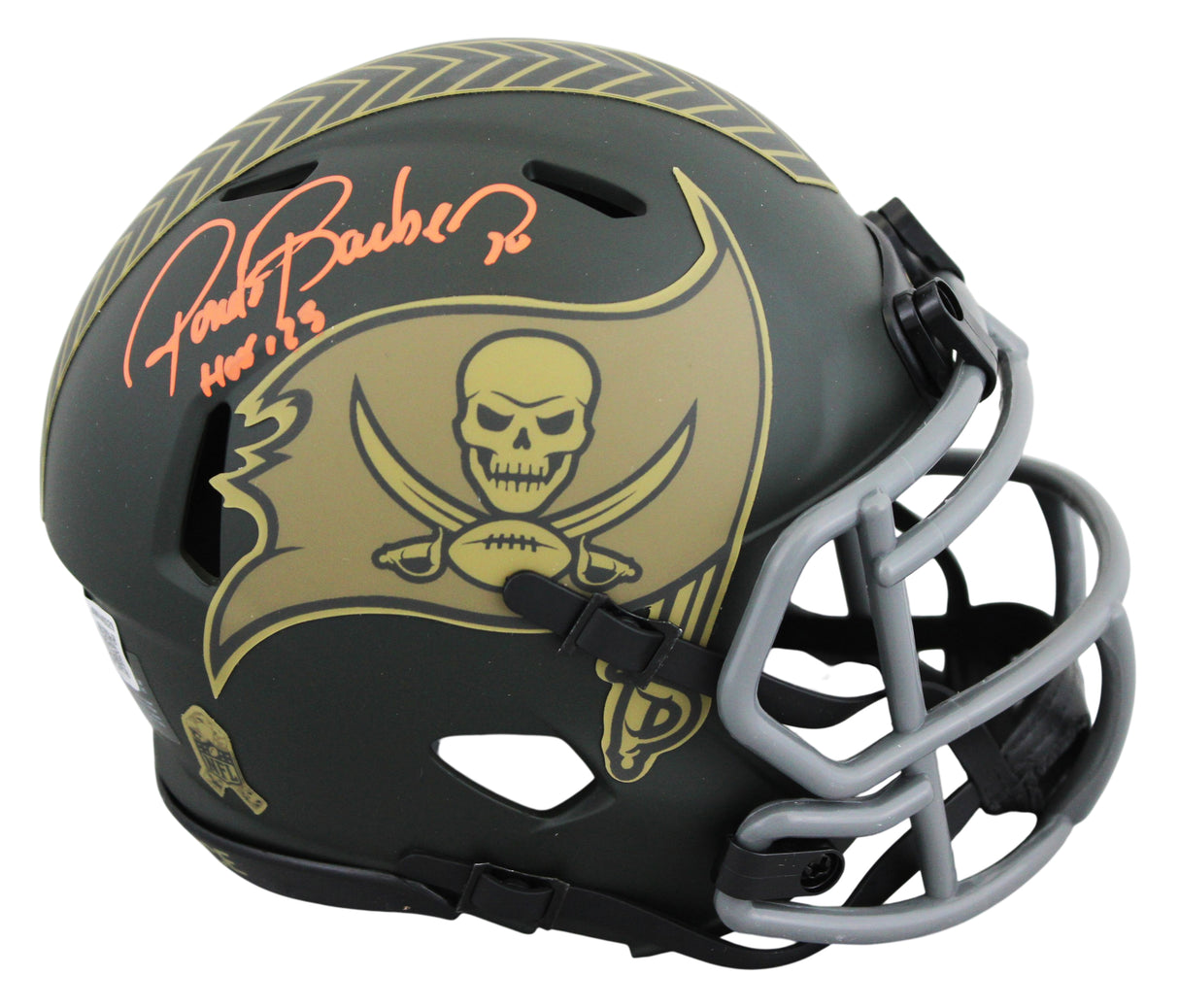 Bucs Ronde Barber "HOF 23" Signed STS IV Speed Mini Helmet W/ Case BAS Witness