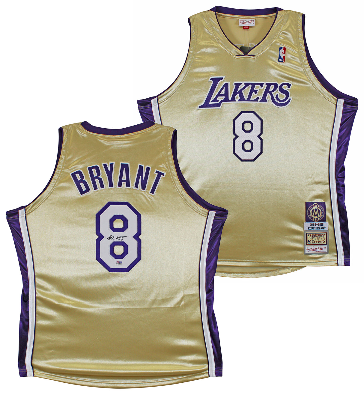 Lakers Kobe Bryant Signed M&N 1996-16 Black Mamba HOF HWC Jersey PSA/DNA #B13538