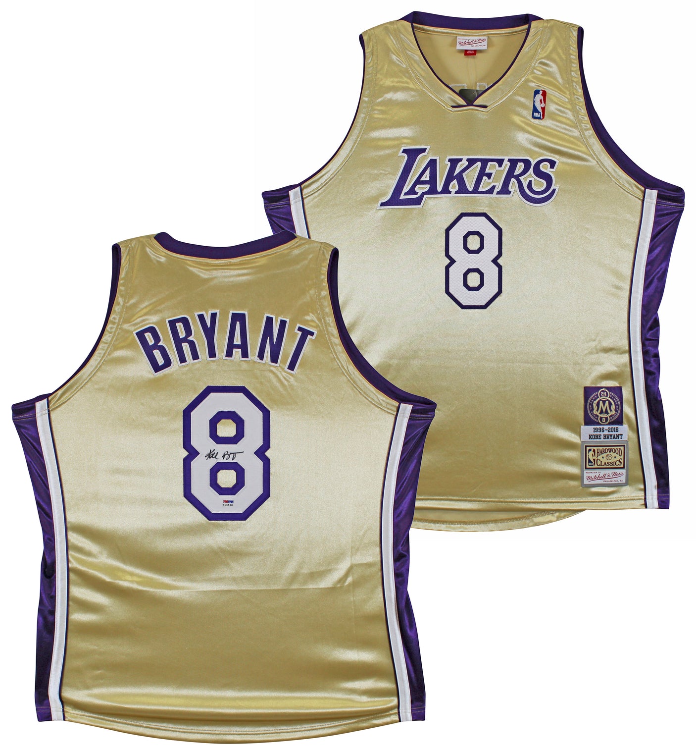 Lakers Kobe Bryant Signed M&N 1996-16 Black Mamba HOF HWC Jersey PSA/DNA #B13538