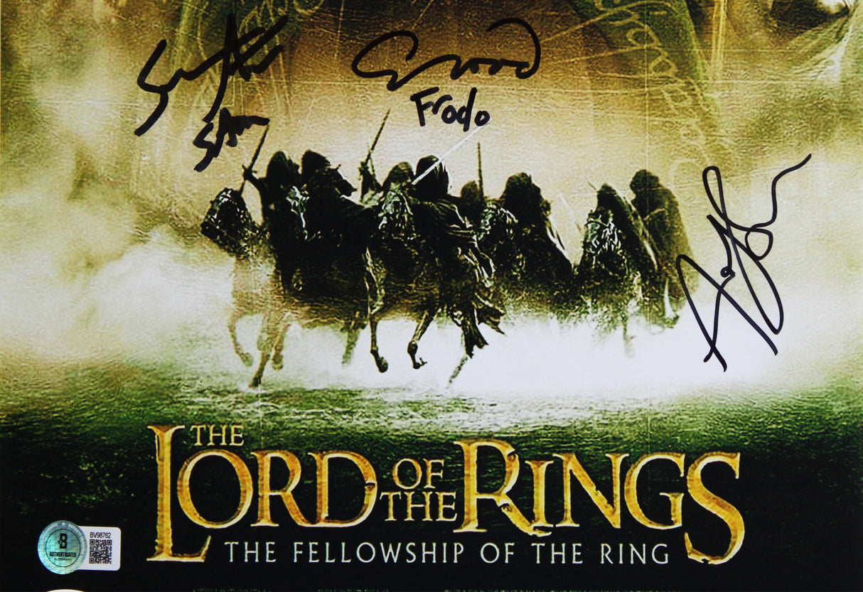 The Lord of the Rings (3) Wood, Astin & Serkis Signed 11x17 Photo BAS #BV98762