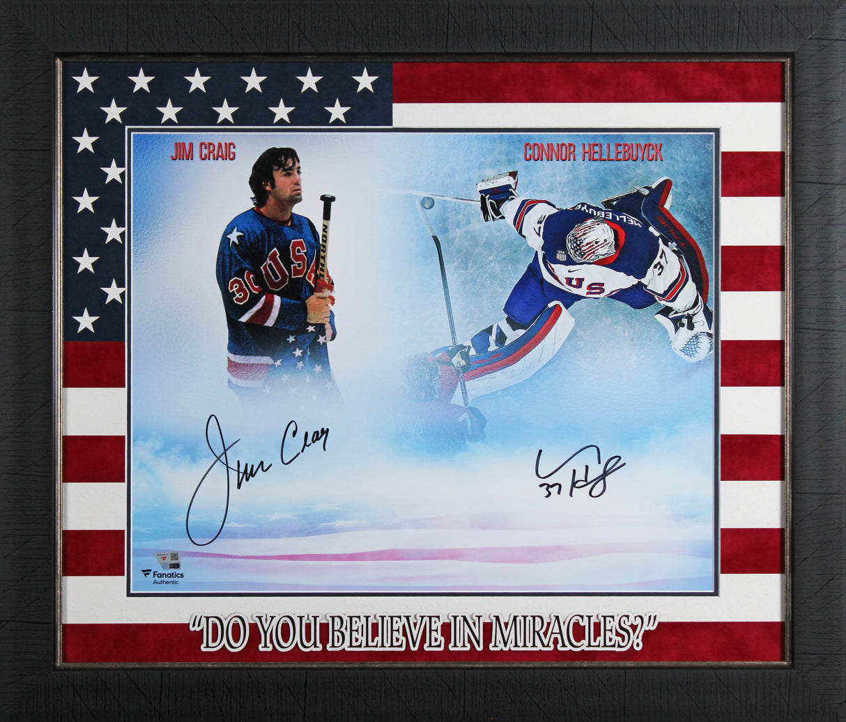 Jim Craig & Connor Hellebuyck Team USA Signed 16x20 Framed Photo Fanatics