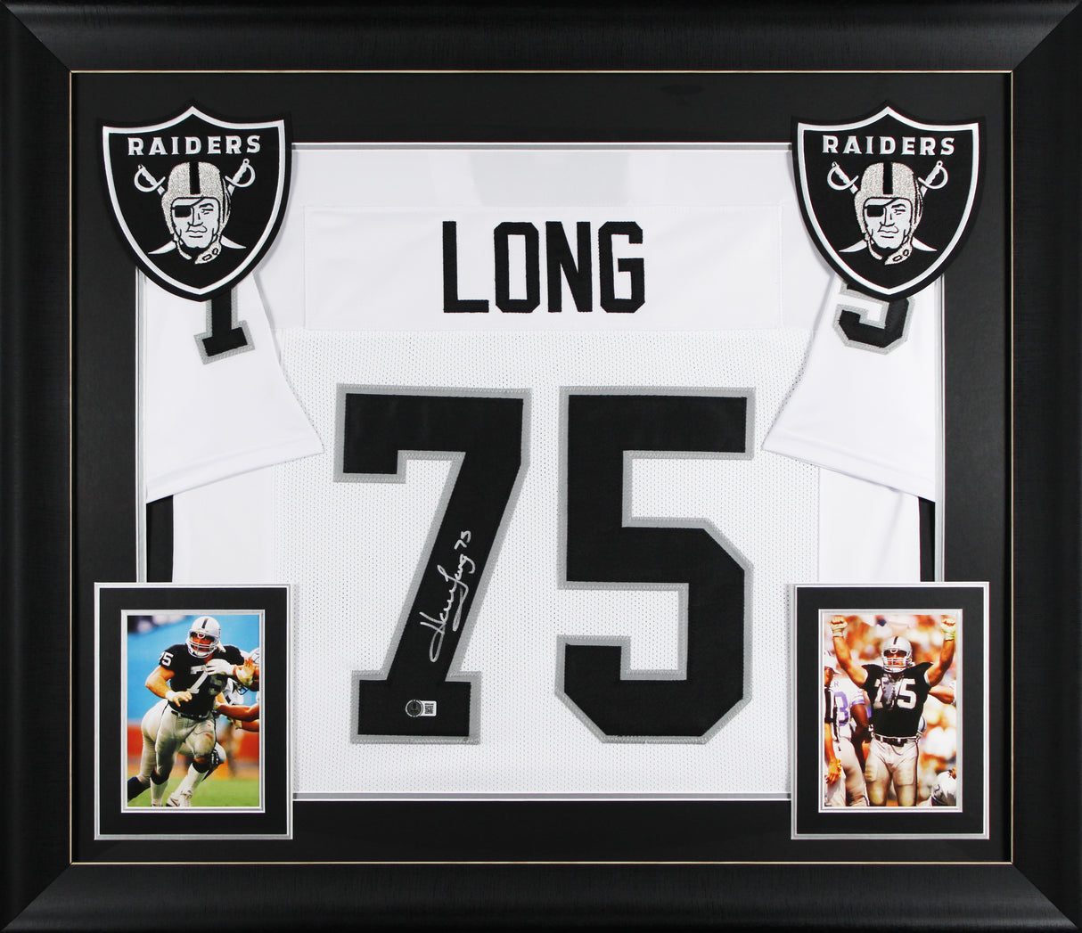Howie Long Authentic Signed White Pro Style Framed Jersey BAS Witnessed