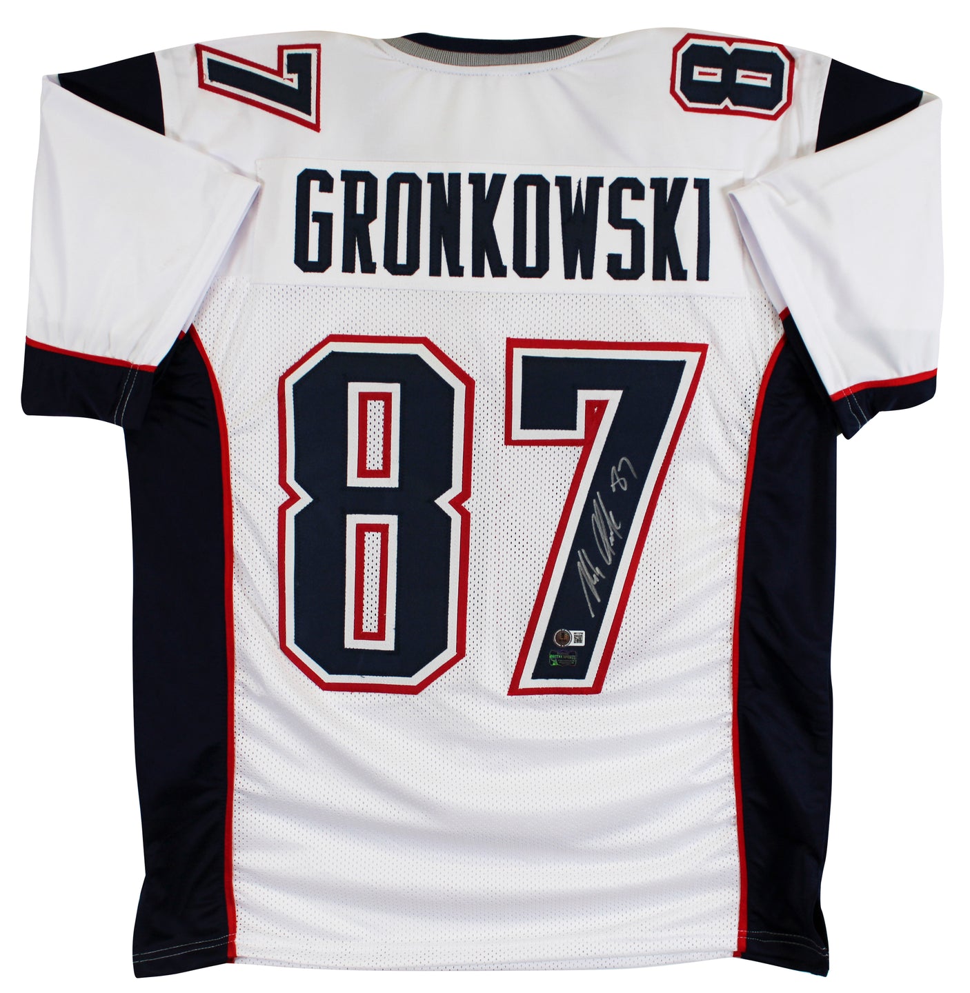 Rob Gronkowski Authentic Signed White Pro Style Jersey Autographed BAS Witnessed