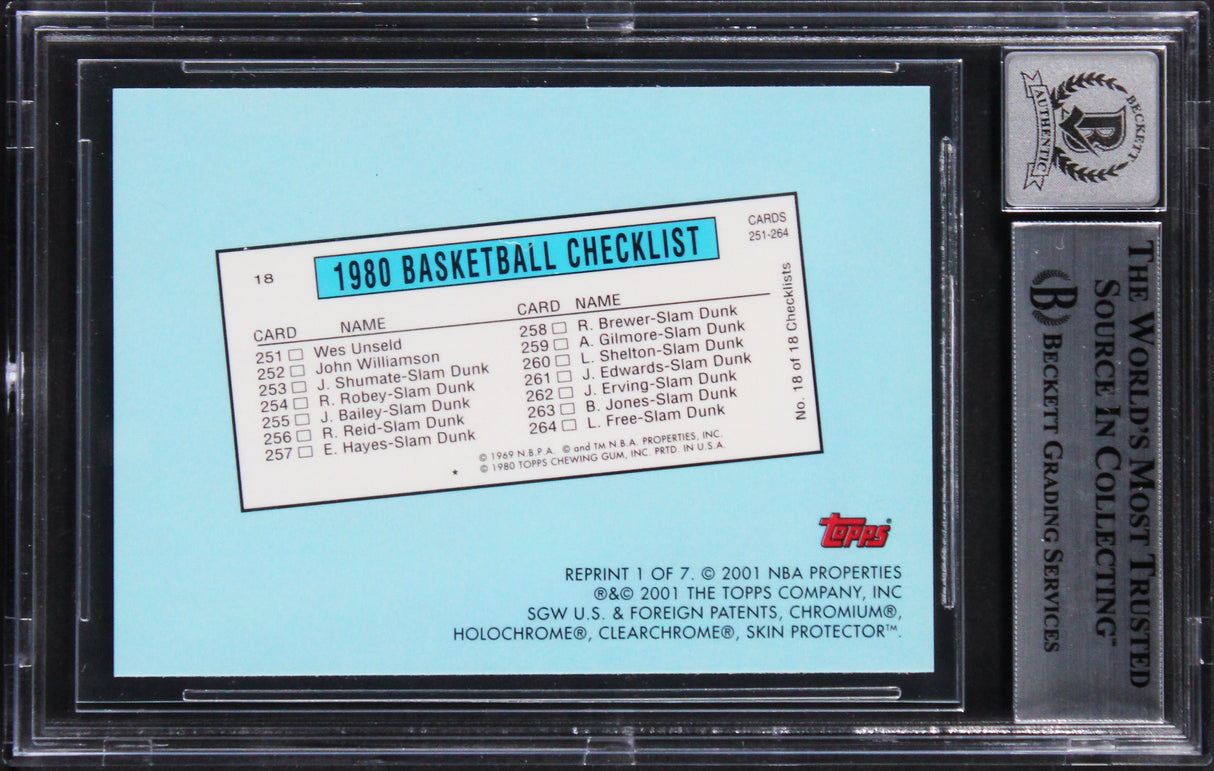 Magic Johnson Signed 2000 Topps Chrome Reprints #7 Card Auto 10! BAS Slabbed