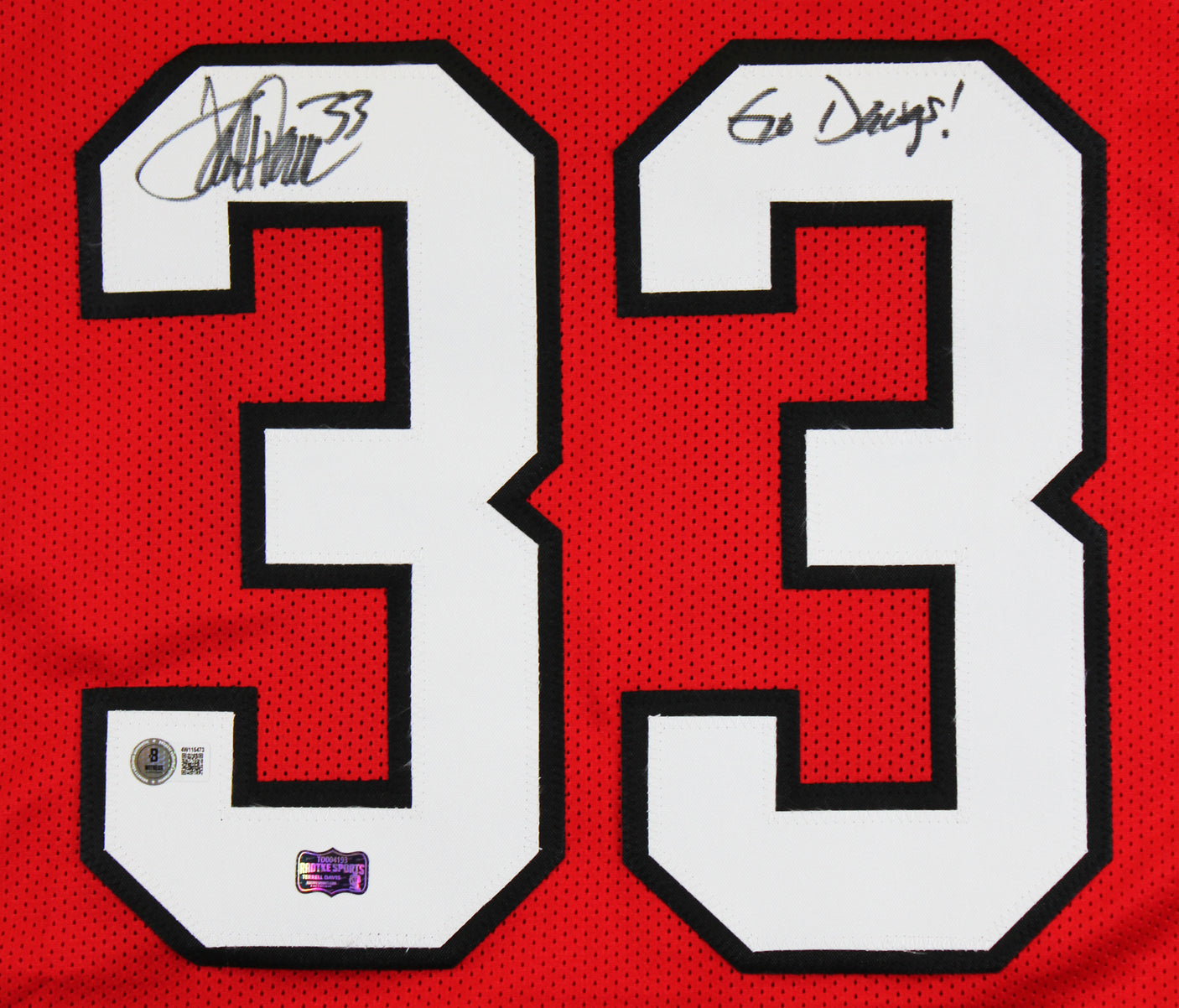 Georgia Terrell Davis "Go Dawgs" Signed Red Pro Style Jersey BAS Witnessed