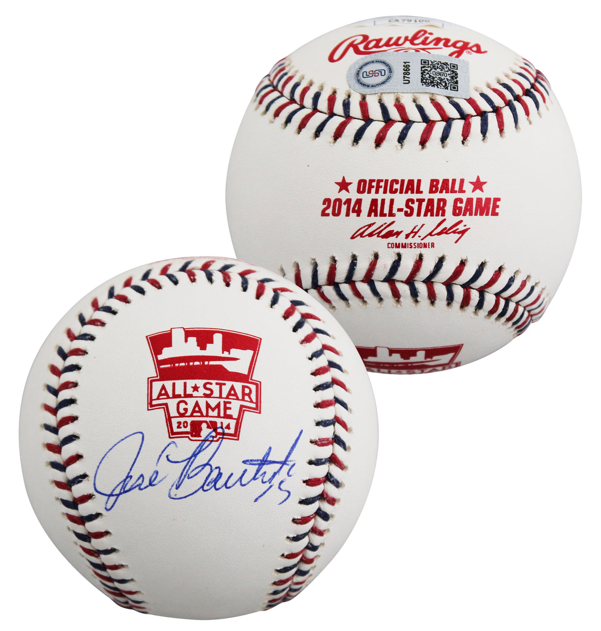 Blue Jays Jose Bautista Signed 2014 All-Star Game Logo OML Baseball JSA