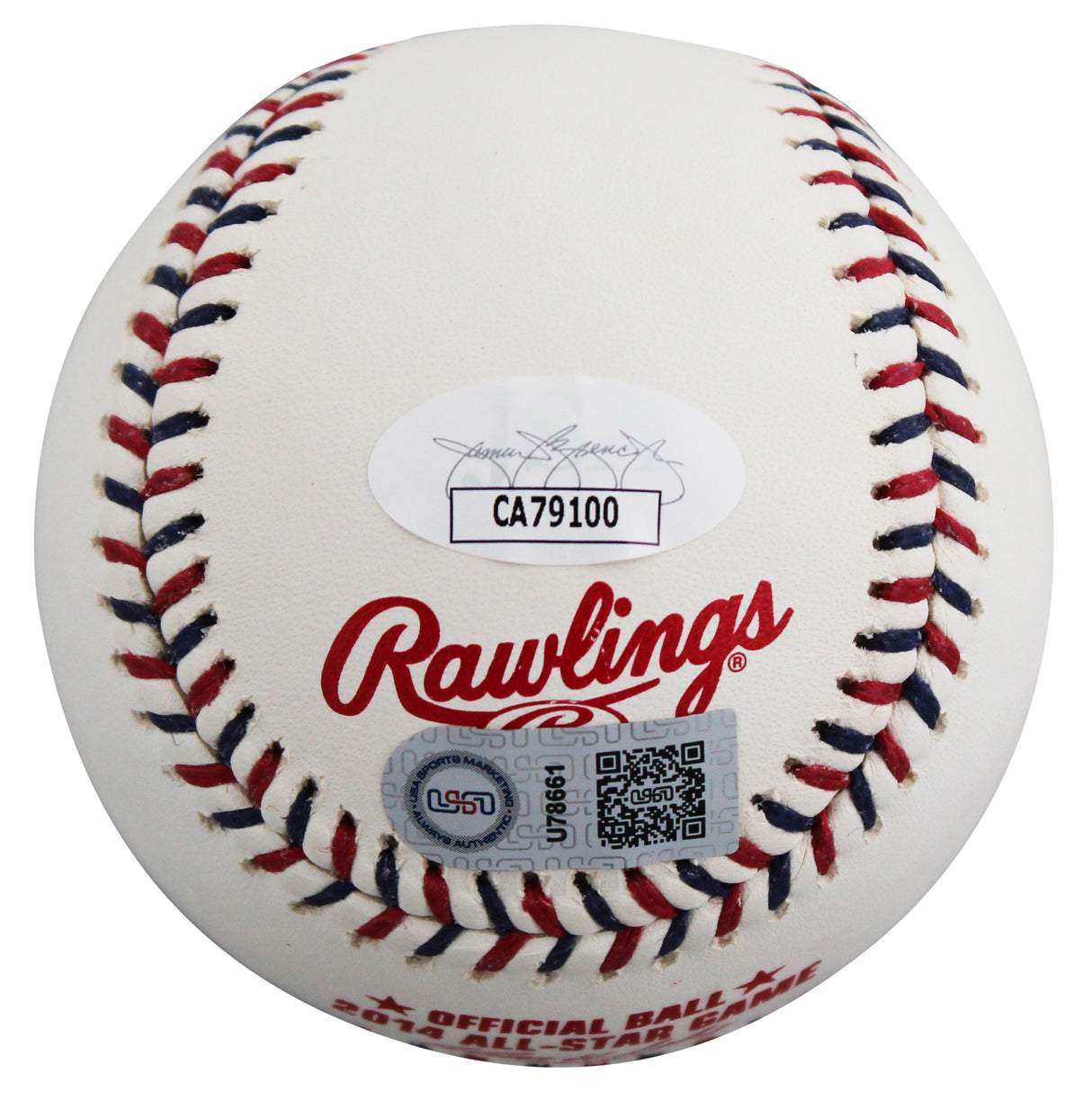 Blue Jays Jose Bautista Signed 2014 All-Star Game Logo OML Baseball JSA